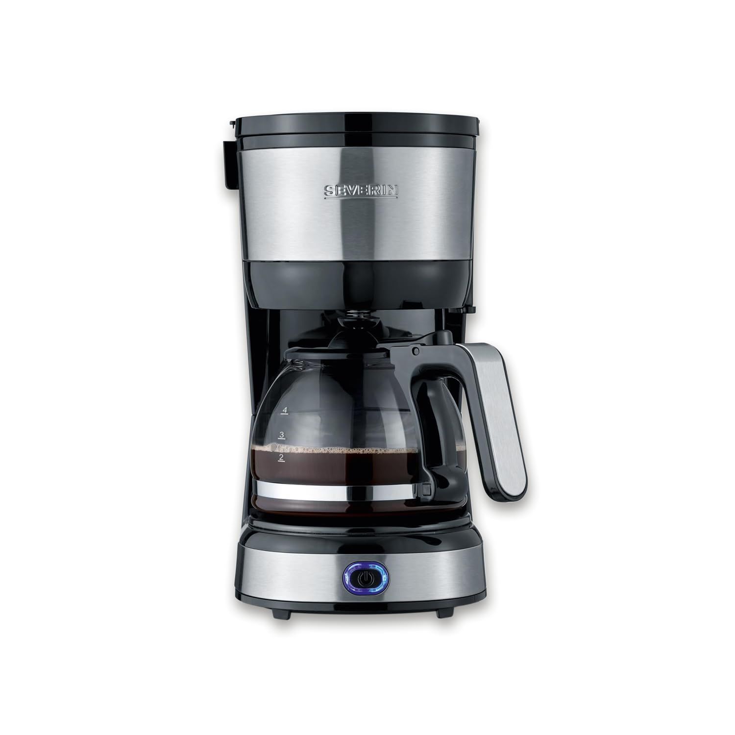 SEVERIN - 4 cup small drip coffee maker, filter coffee maker/American coffee maker with glass caraf…