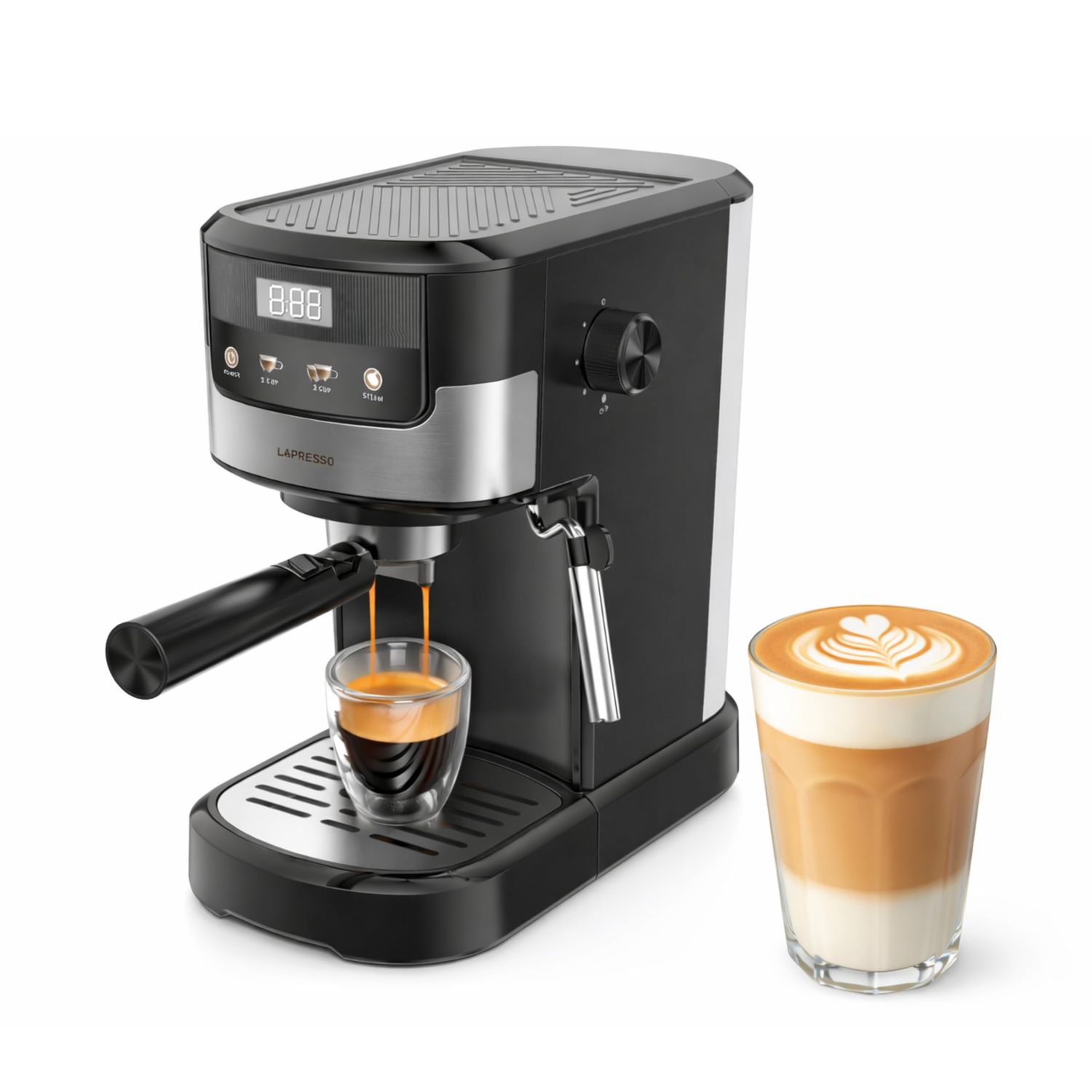 LePresso Suprema Espresso Machine, Milk Steamer, With 1100W Power+ 20Bar Pressure, Adjustable Steam…