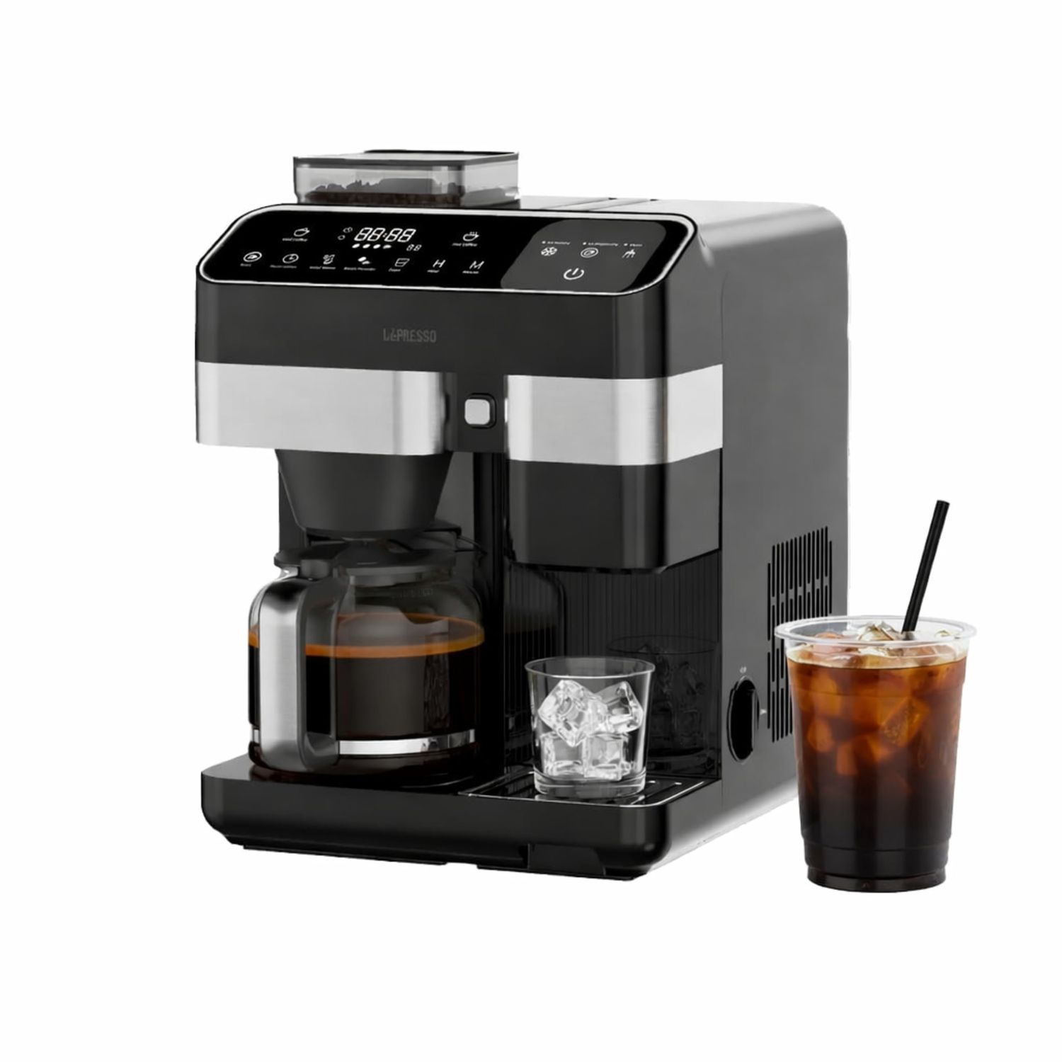 LePresso Fully Automatic Coffee Machine and Ice Maker, Built-In Adjustable Grinder Espresso Machine…