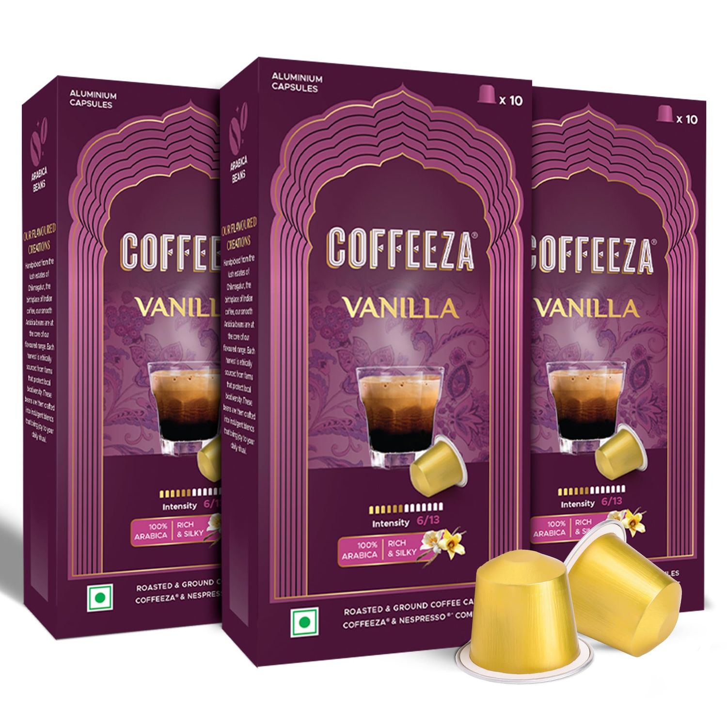 Coffeeza Vanilla Flavoured Nespresso Coffee Capsules, Intensity - 6, Medium Roast Coffee, 30 count …