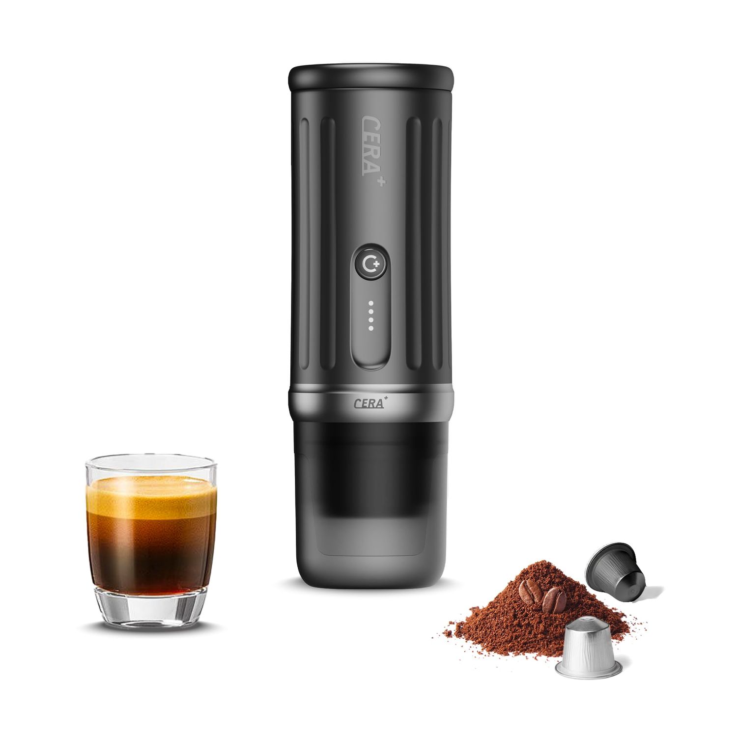 CERA+ Portable Electric Espresso Maker, 20 Bar Pressure, Self-Heating with USB-C, Compatible with N…