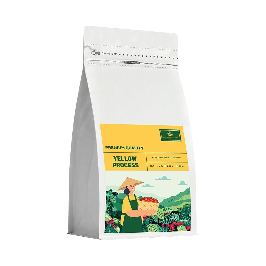 The Caphe Vietnam Robusta Coffee – Yellow Process (Single Origin, Whole Beans) 500g | Medium Roast,…