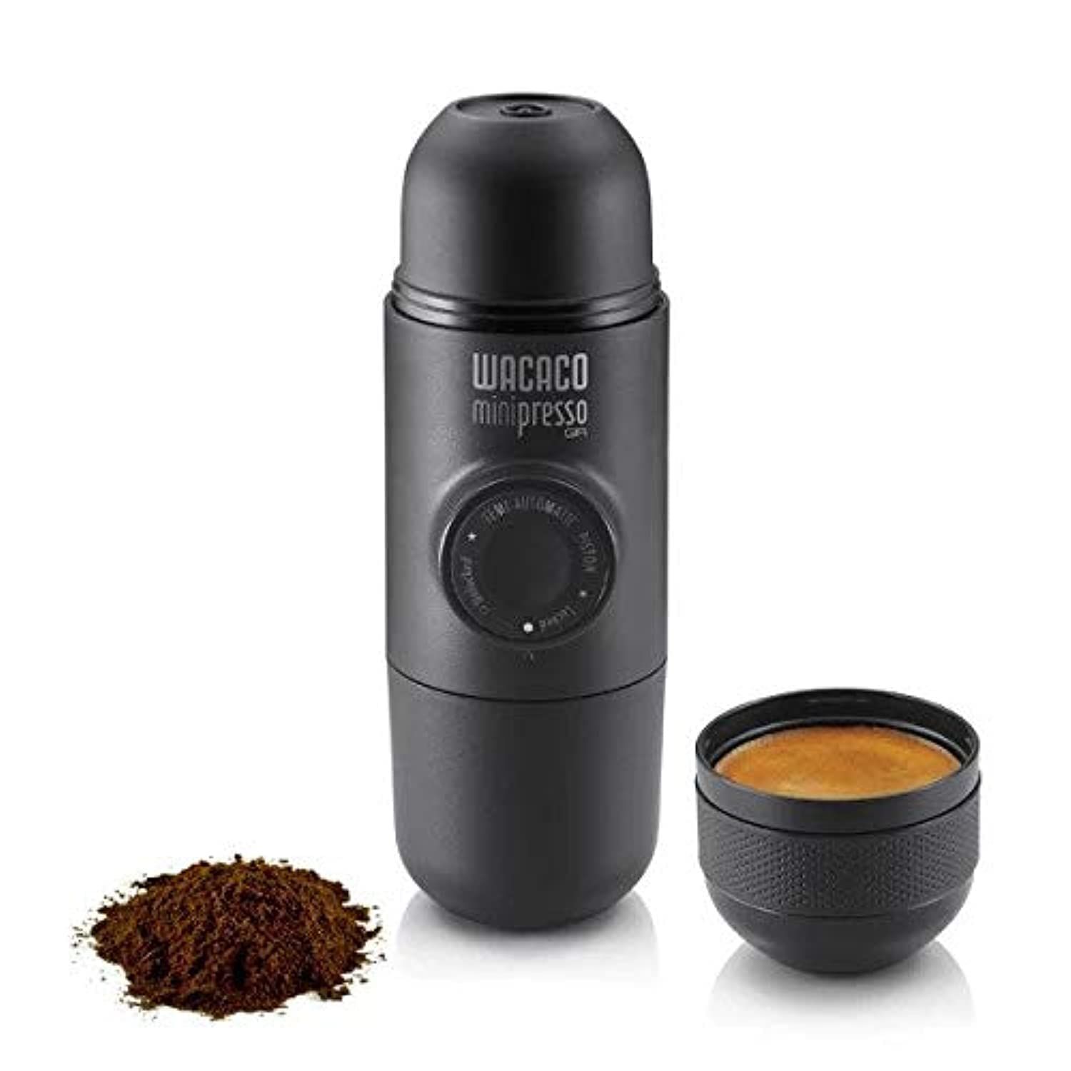 Wacaco Minipresso GR Manually operated Mini Portable Espresso Maker- Extra Small ground coffee mach…