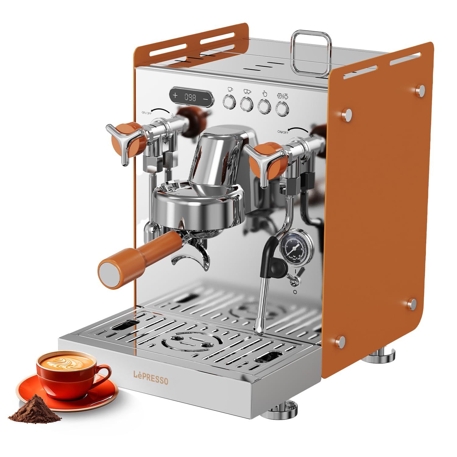LePresso Commercial-Home Coffee Machine, Dual Boiler Coffee Maker, 15Bar Italian Pump, 6 Pre-Brewin…
