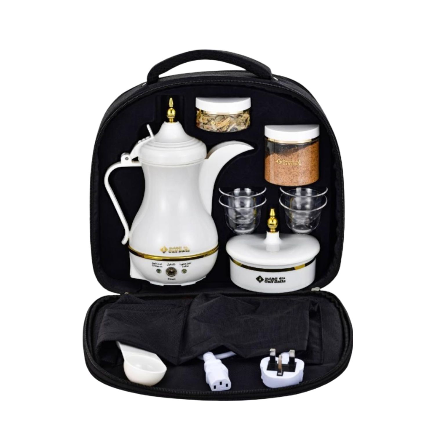 Electric Arabic Coffee Maker Set With Travel Bag, 400ml Capacity, 850W Power, Storage Containers An…