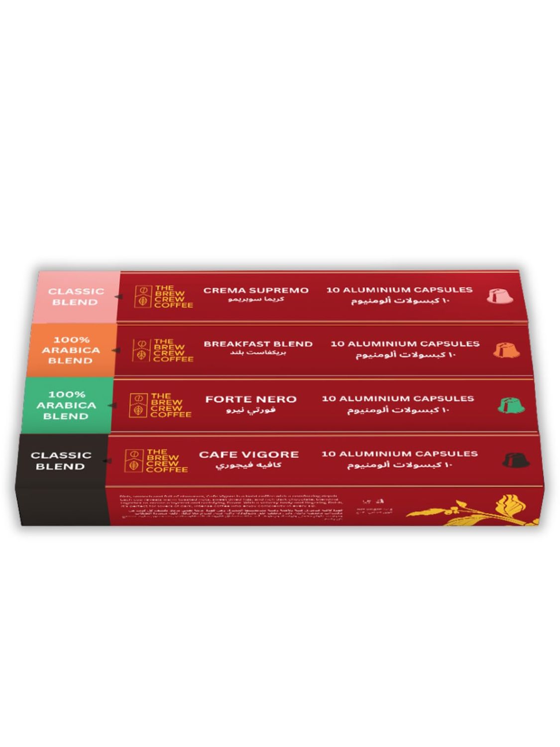 The Brew Crew Coffee Nespresso Compatible Capsules Variety Pack | 40 Count | 4 Signature Flavors: B…
