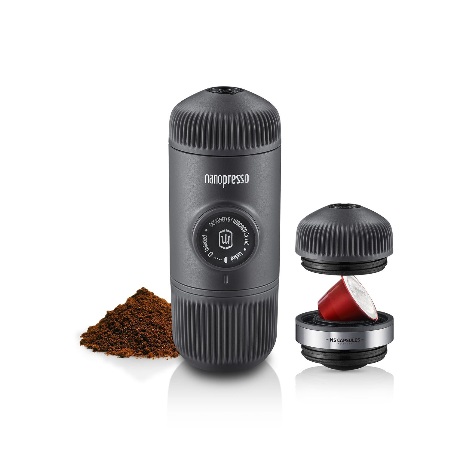 Wacaco Nanopresso Portable Espresso Maker Bundled with NS Adapter, Upgrade Version of Minipresso, 1…