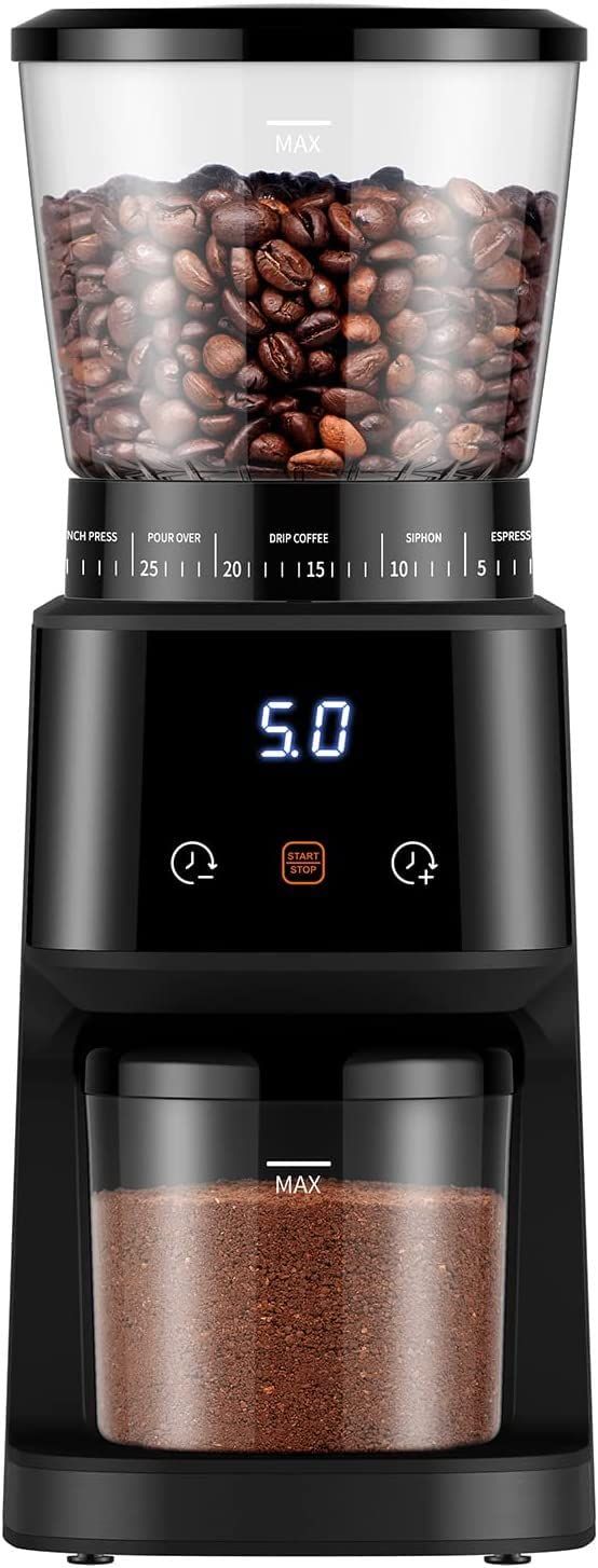 Conical Burr Coffee Grinder with Digital Timer Display, Electric Coffee Bean Grinder with 31 Precis…