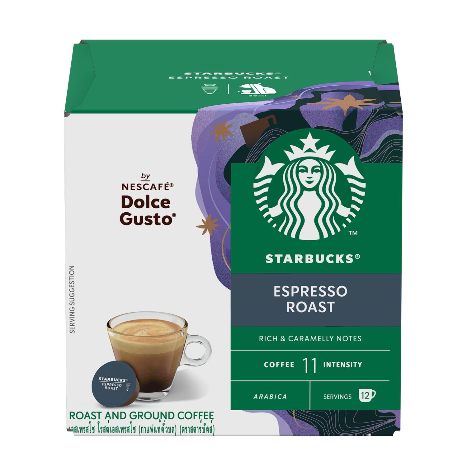 Starbucks Espresso Roast by Nescafe Dolce Gusto 12 Capsules