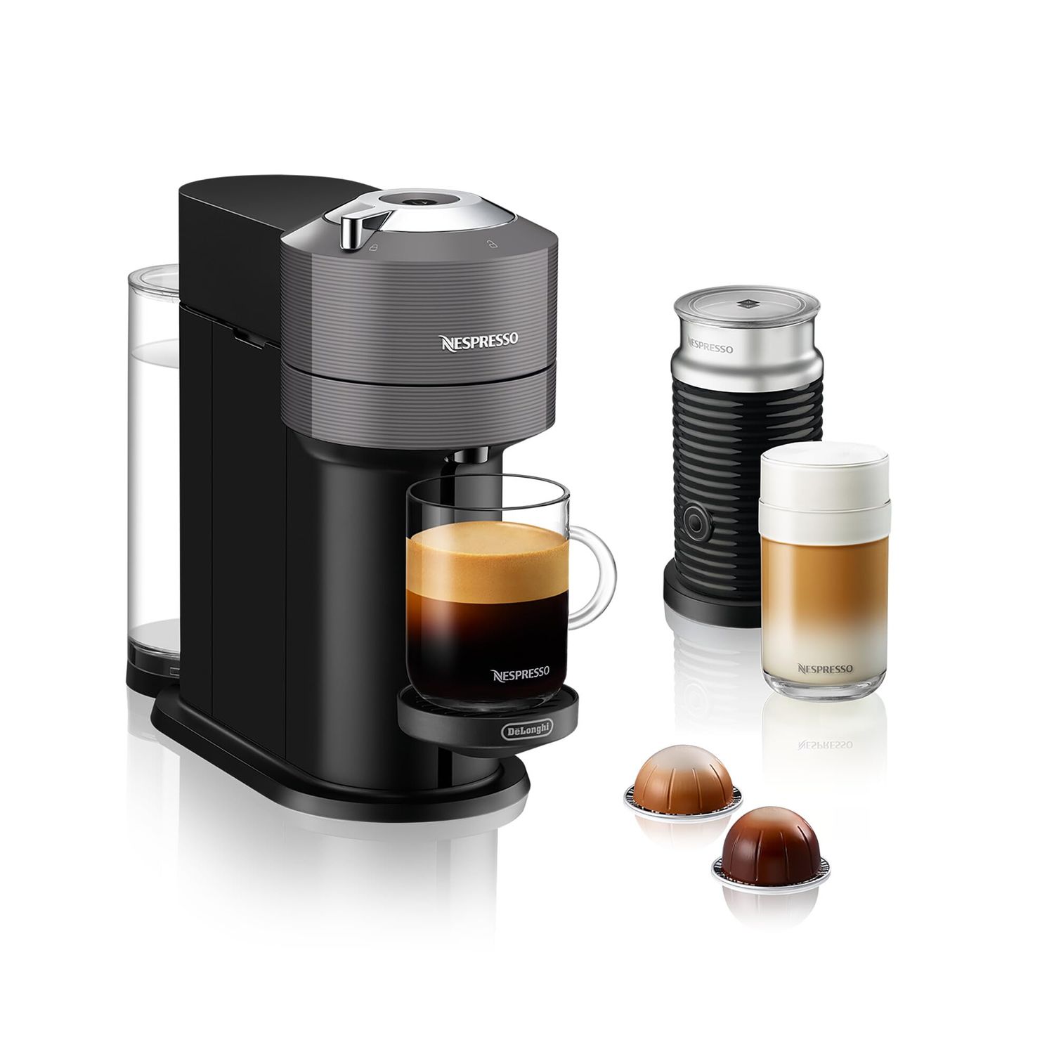 Nespresso Vertuo Next with Aeroccino, by Magimix - Dark Grey, 11711-3 Months of Coffee and an Aeroc…
