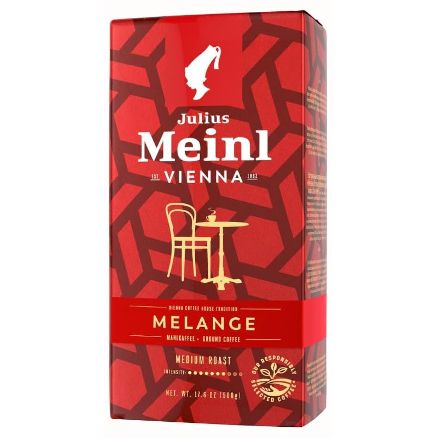 Julius Meinl Vienna Melange Coffee House Tradition, Medium Roast Ground Coffee, Intensity 7, 500g