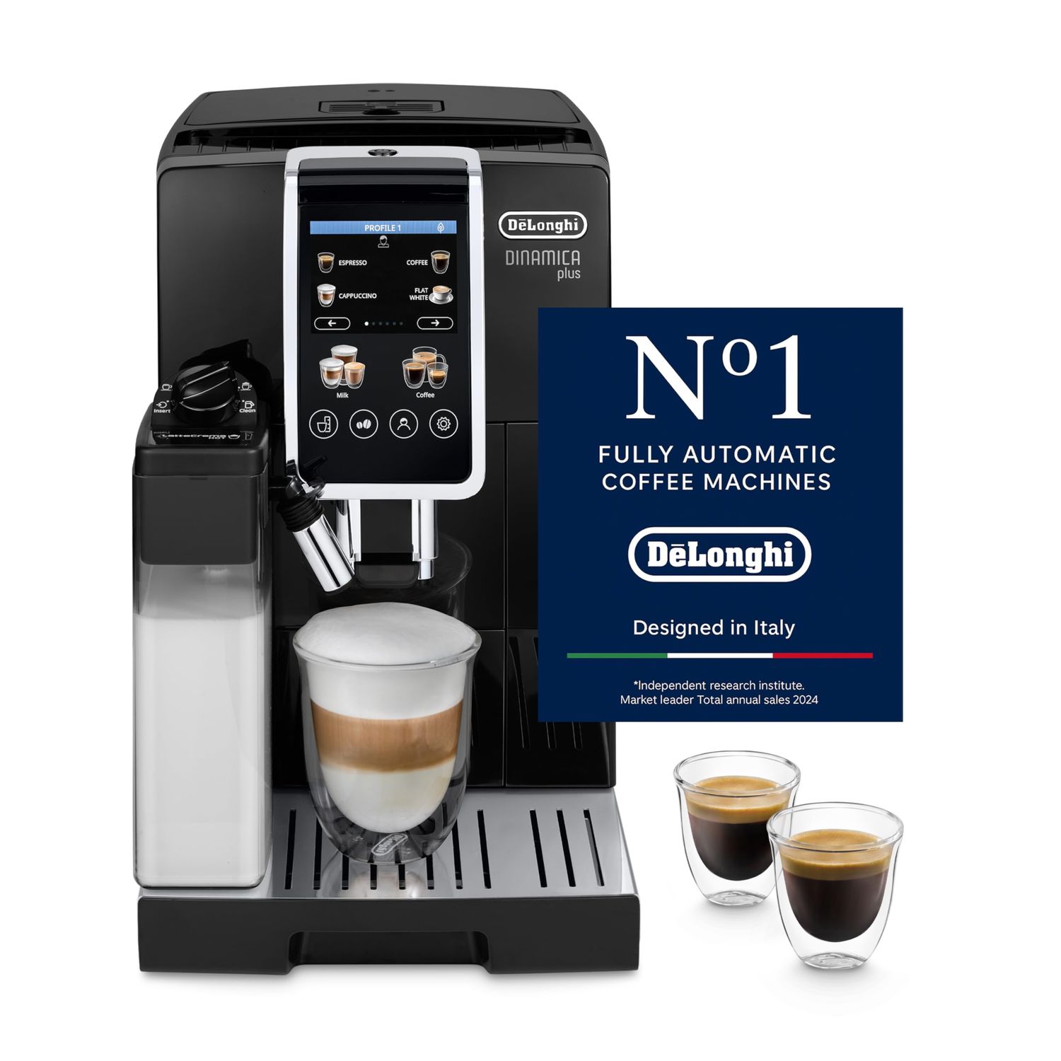 De'Longhi Coffee Machine DINAMICA PLUS Fully Automatic Espresso Machine with 30+ Hot &amp; Iced Beverag…