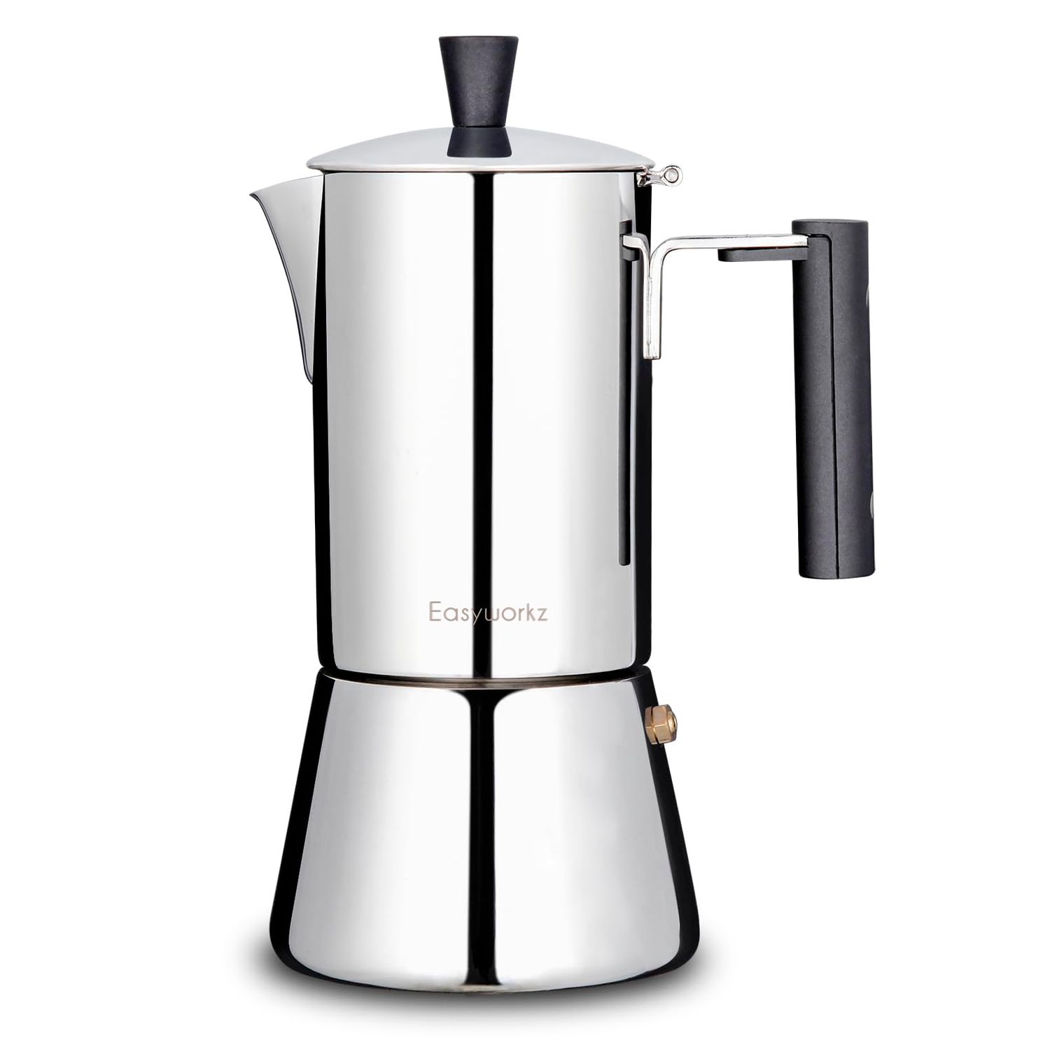 Easyworkz Pedro Stovetop Espresso Maker Stainless Steel Italian Coffee Machine Maker 4Cup 200ml Ind…