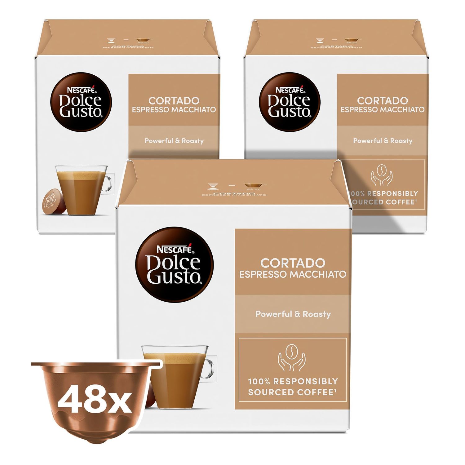 Nescafe Dolce Gusto Espresso Machiato, Cortado Coffee Capsules (48 Capsules, 48 Cups)