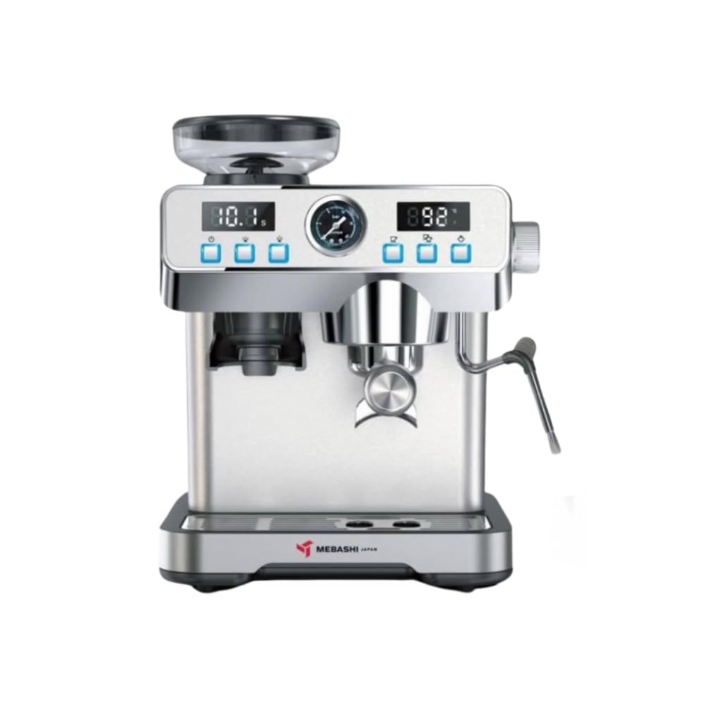 MEBASHI Commercial Espresso Machine with Grinder, 20 Bar, 2L Tank, Digital Display, Stainless Steel…
