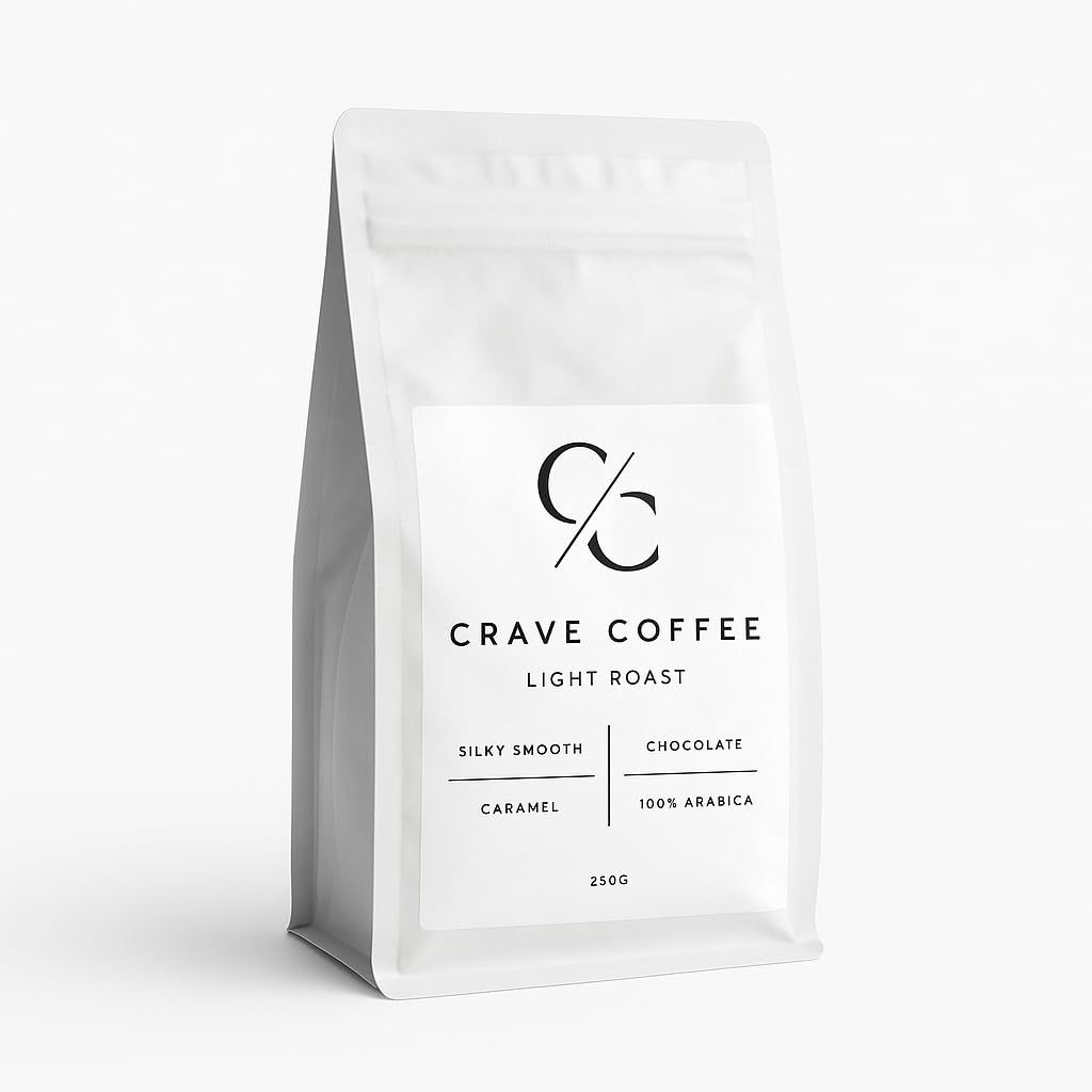 Crave Coffee | 100% Arabica Light Roast | Single-Origin Specialty Beans | Freshly Roasted | 250g | …