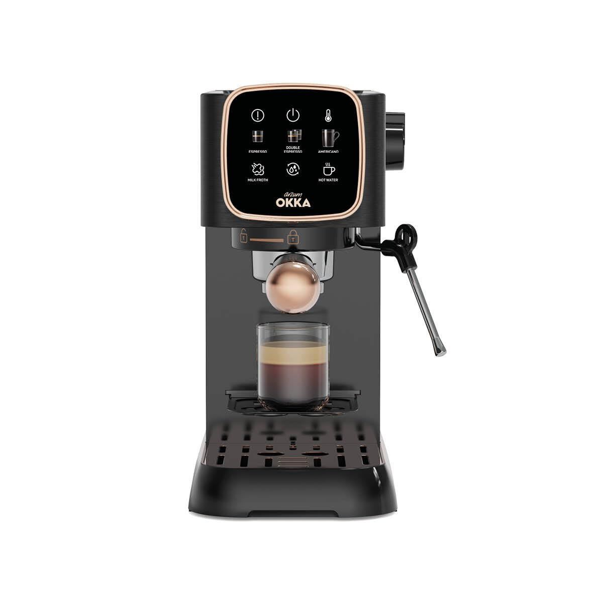 OK0034-045-4 COPPER ARZUM OKKA ESPRESSO SOLO SEMI Automatic Coffee Machine. 1 Year Manufacturing Wa…