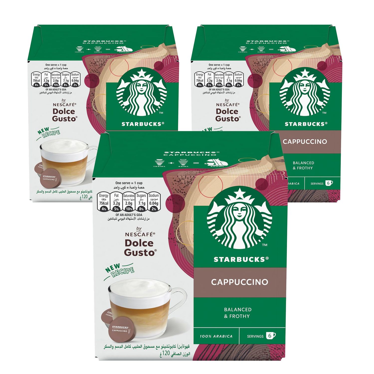 Starbucks Cappuccino By Nescafé Dolce Gusto Coffee (3X12 Capsules)