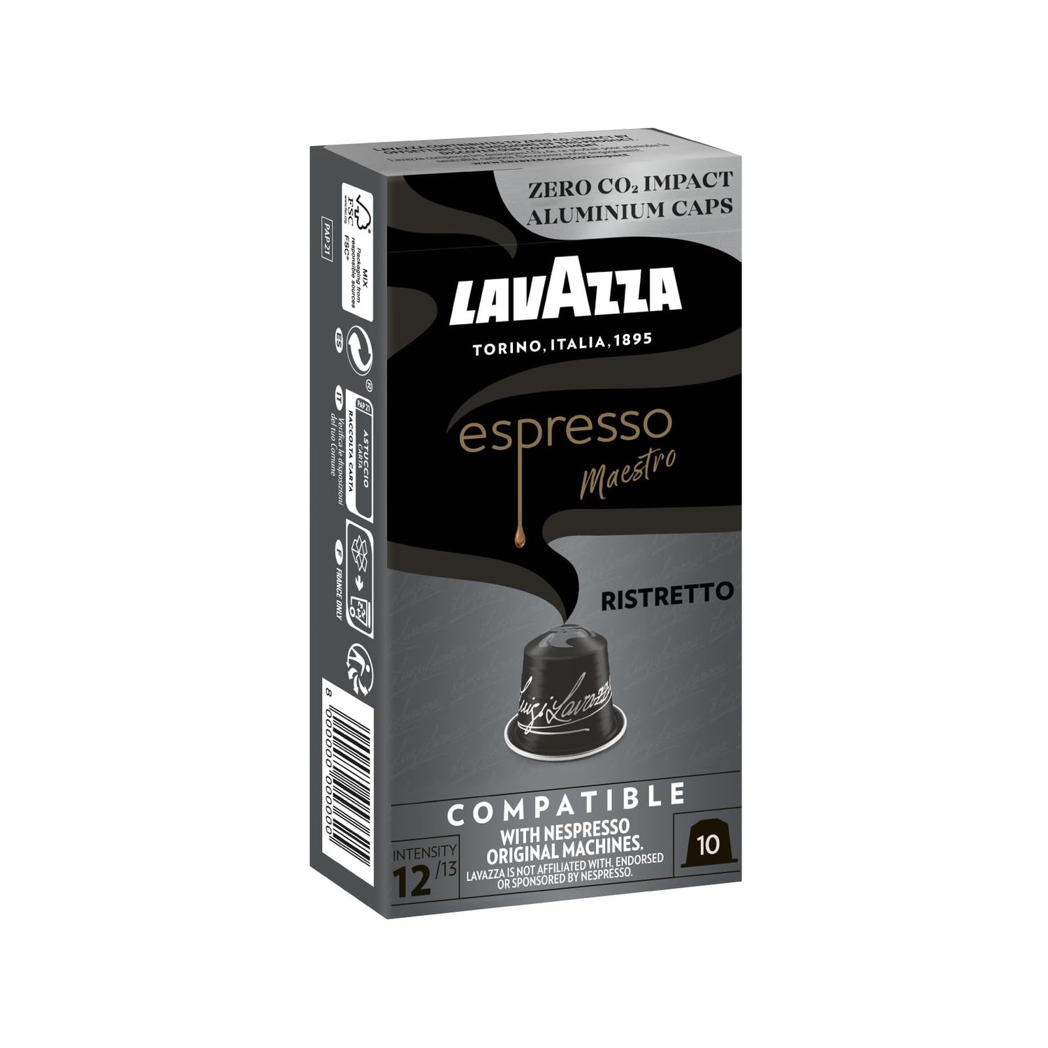Espresso Lavazza Ristretto Dark Roast Arabica &amp; Robusta Aluminum Capsules (Pack of 10) Compatible w…