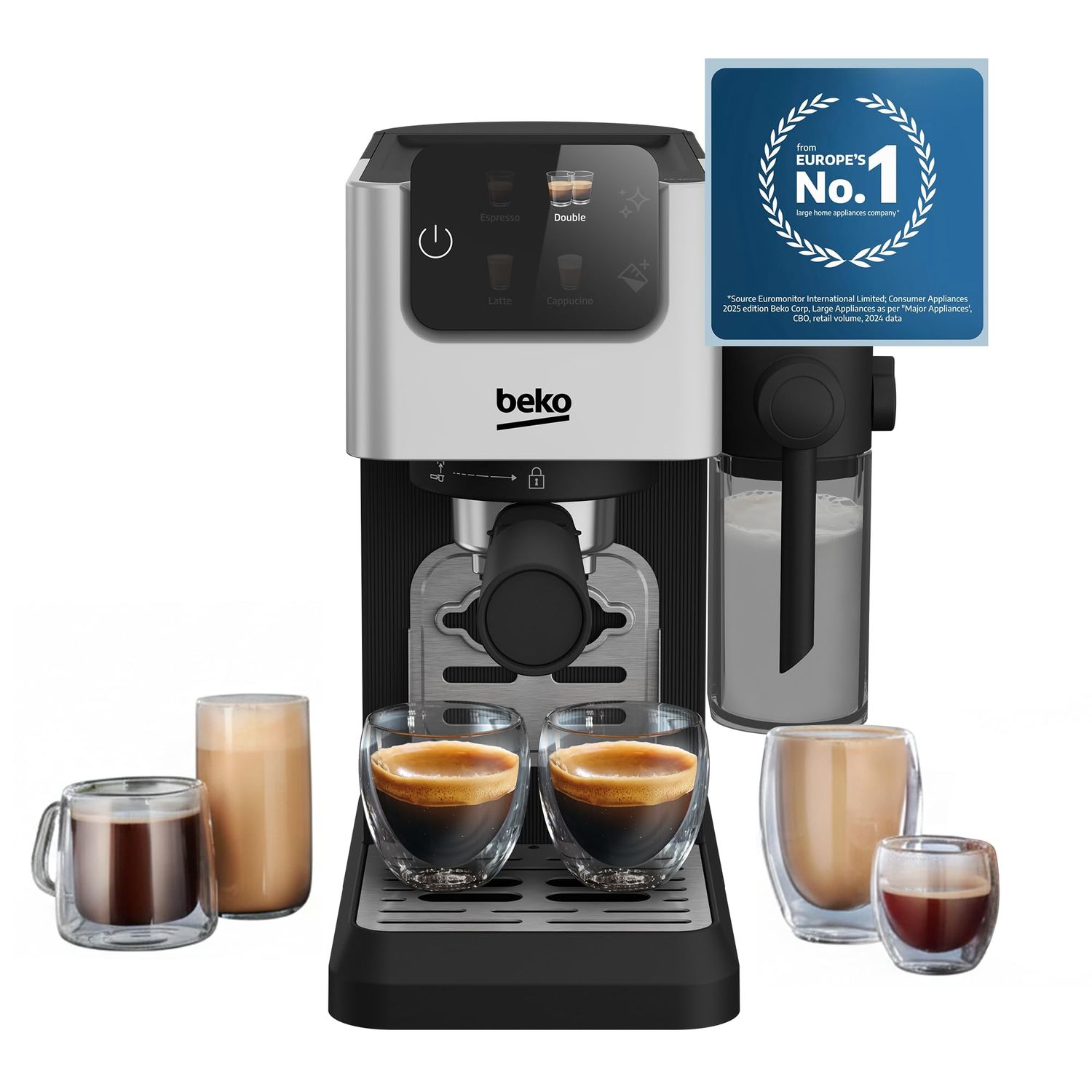 Beko Digital Espresso 15 Bar Pressure, 1.1L CAPACITY, 300ml Milk Container, LCD Screen, 1628 Watts,…