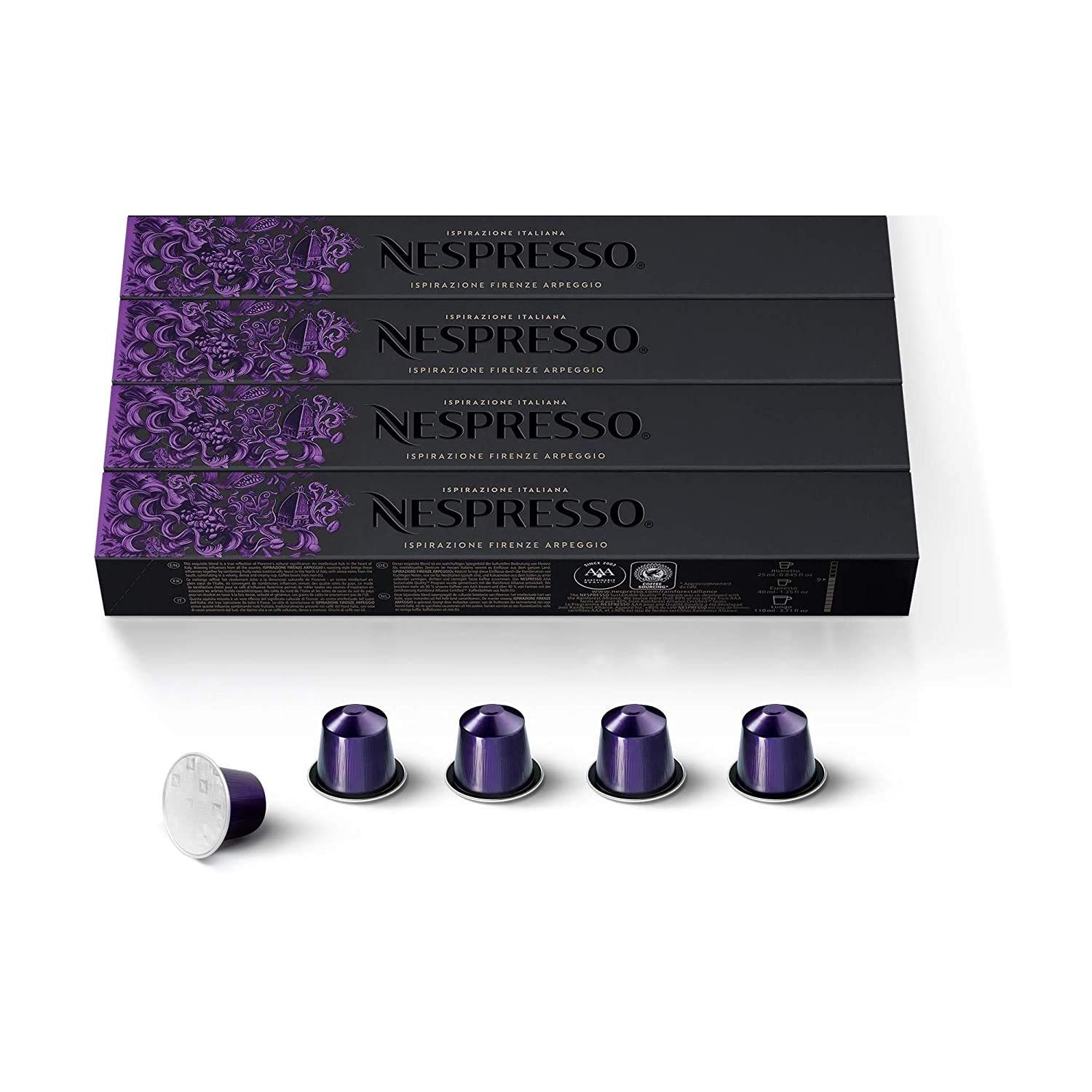 Nespresso Ispirazione Firenze Arpeggio, Original Line Coffee Capsules, Dark Roast, 40 Count Coffee …