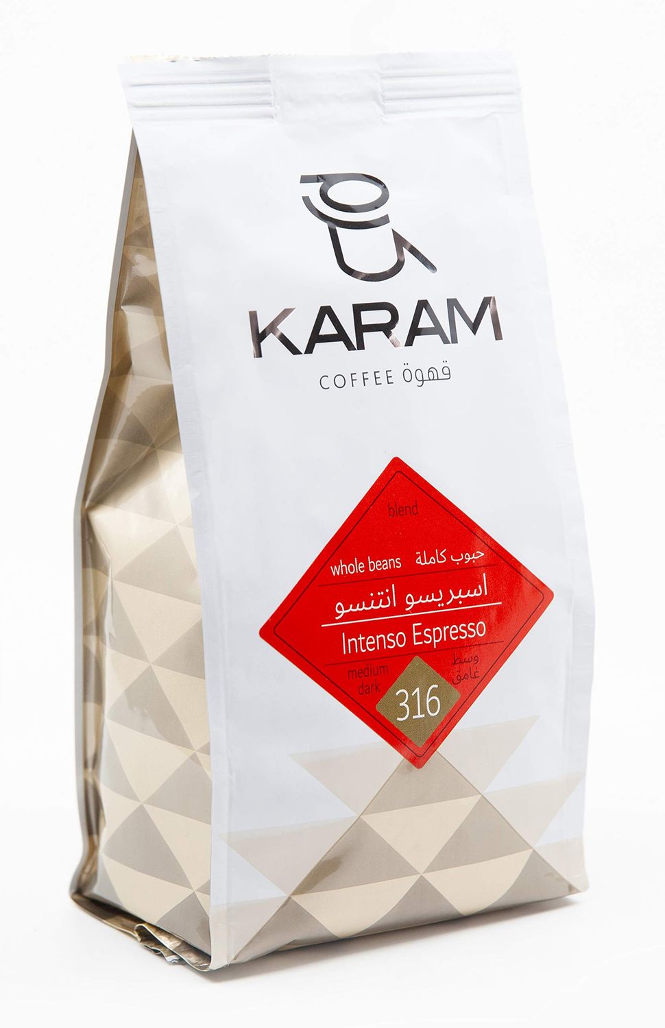 KARAM COFFEE قهوة Intenso Espresso Medium-Dark Whole Beans 250gms