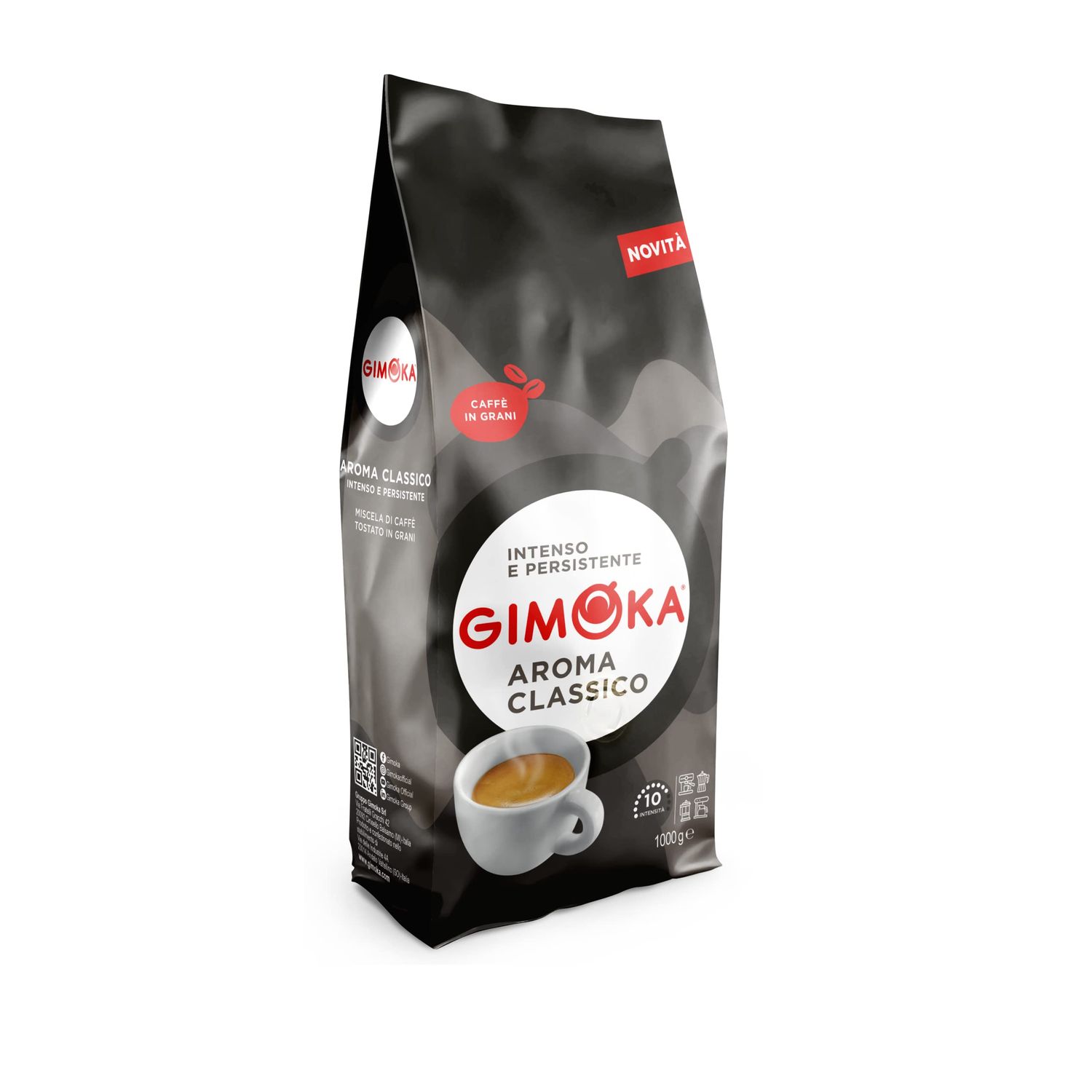 Gimoka Aroma Classico Whole Roasted Coffee Beans 1kg | Intensity 10 Smooth &amp; Balanced Flavor | Auth…