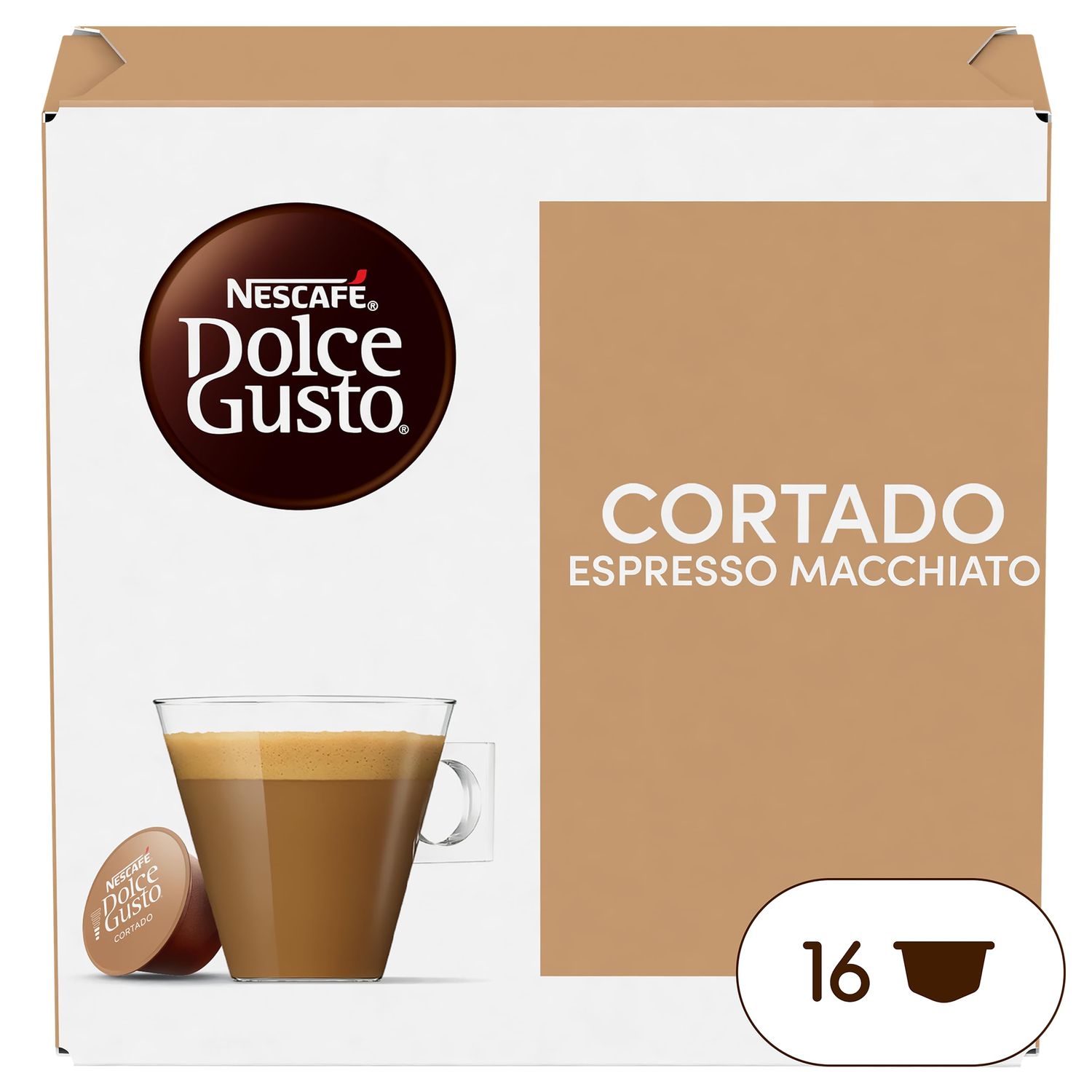 Nescafe Dolce Gusto Cortado Espresso Macchiato 16 Capsules
