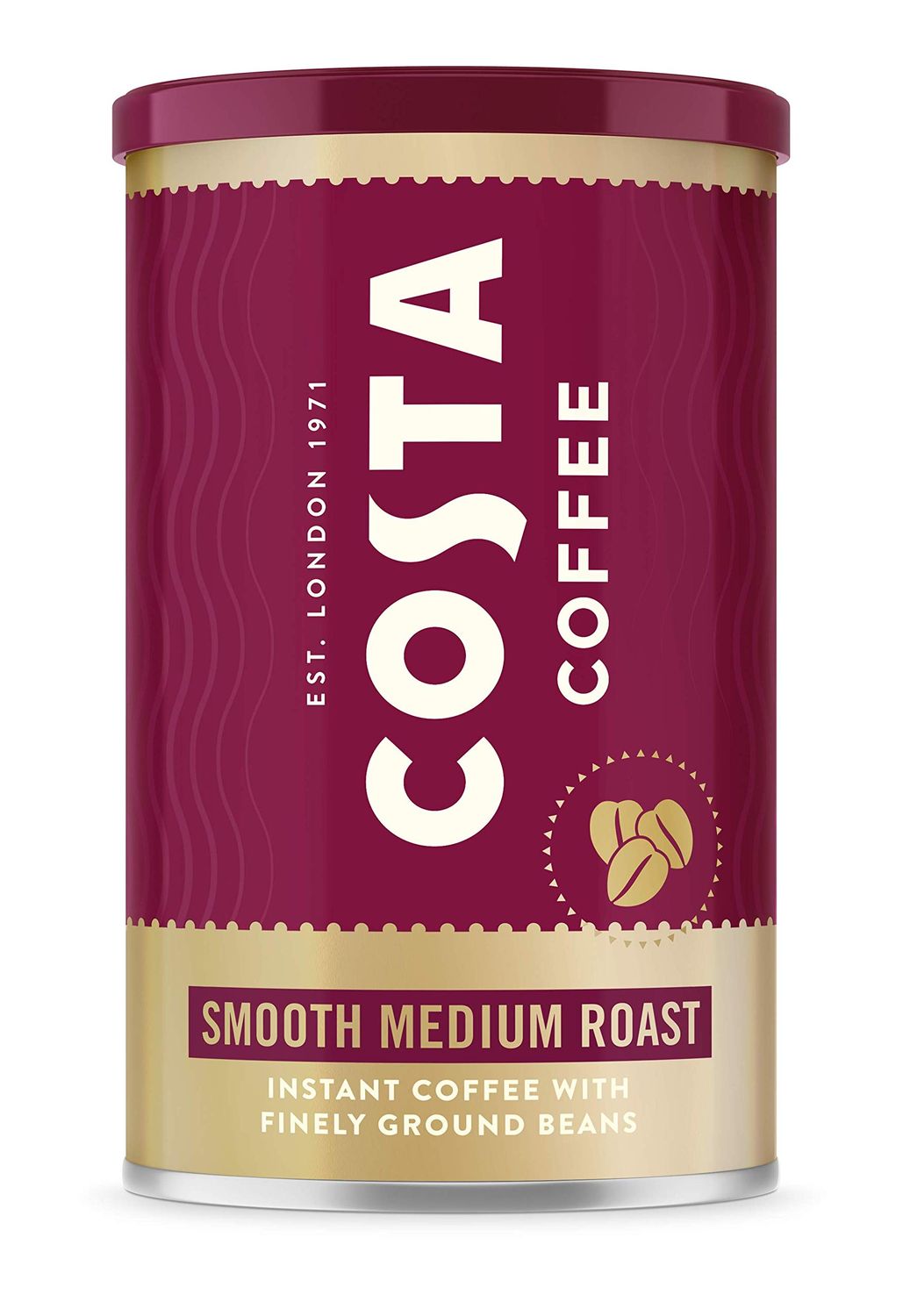 Costa Instant Coffee Smooth Medium Roast, Freeze-Dried Premium Blend, Rich Aroma, Smooth Taste, Caf…