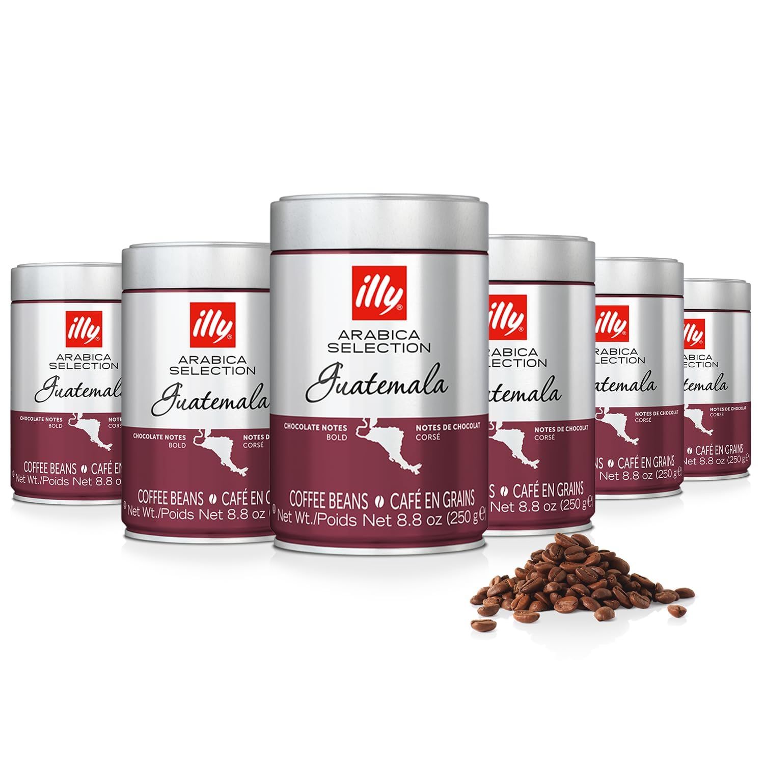 illy Whole Bean Coffee, Guatemala Single Origin Dark Roast, 100% Arabica, Premium Italian Coffee, I…