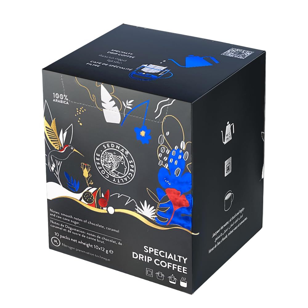 SEDNA Specialty Coffee Drip Bags – | Single Origin Colombia | 100% Arabica | Pack of 10 × 12g