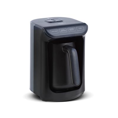 KARACA Hatır Roast Turkish Coffee Maker, Gloss Black, 5 Cup Capacity, 535W Large Foam, Voice Warnin…