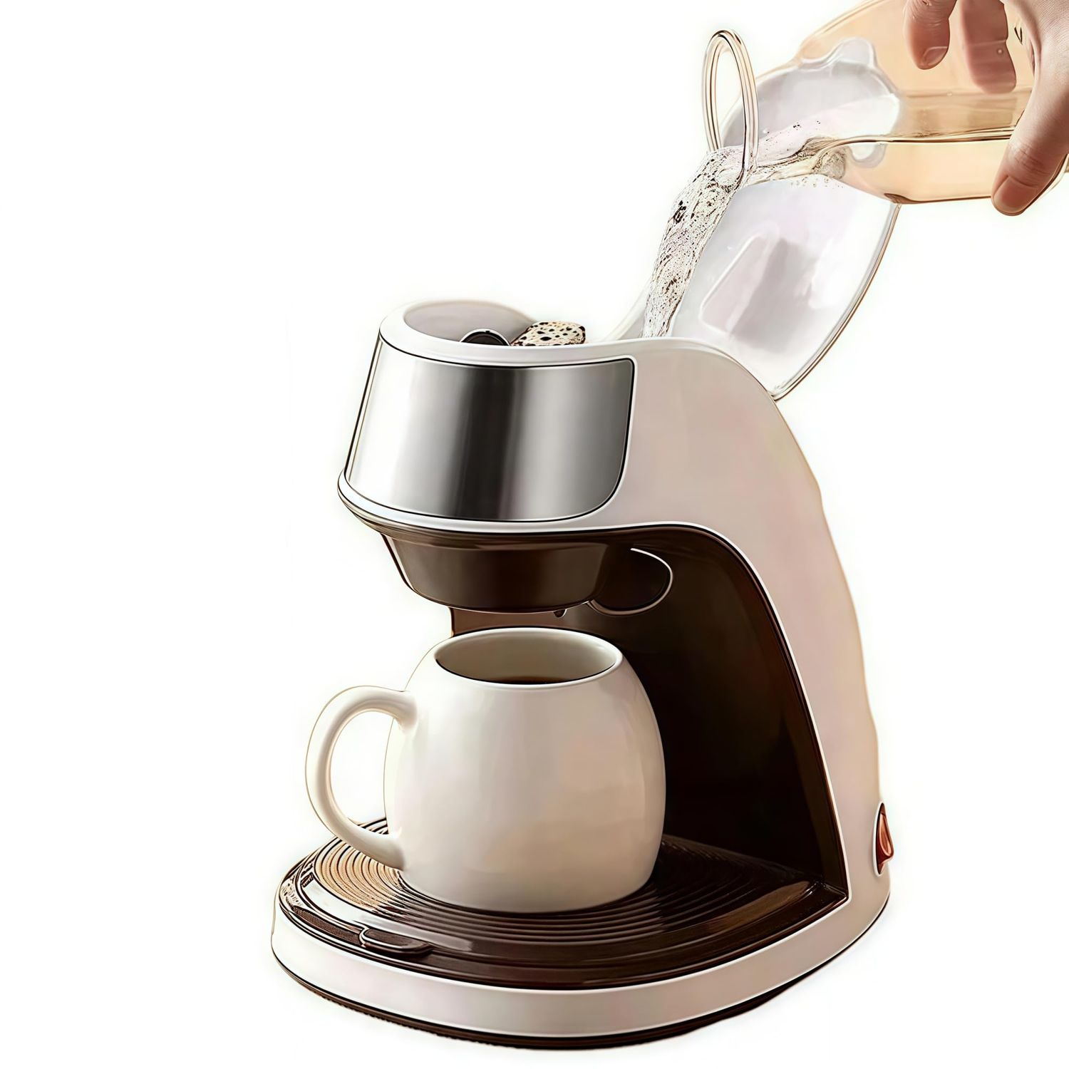Automatic Drip Coffee Machine, 300ml One-Touch Cup Coffee Maker with Auto Shut-Off, Durable Nylon F…