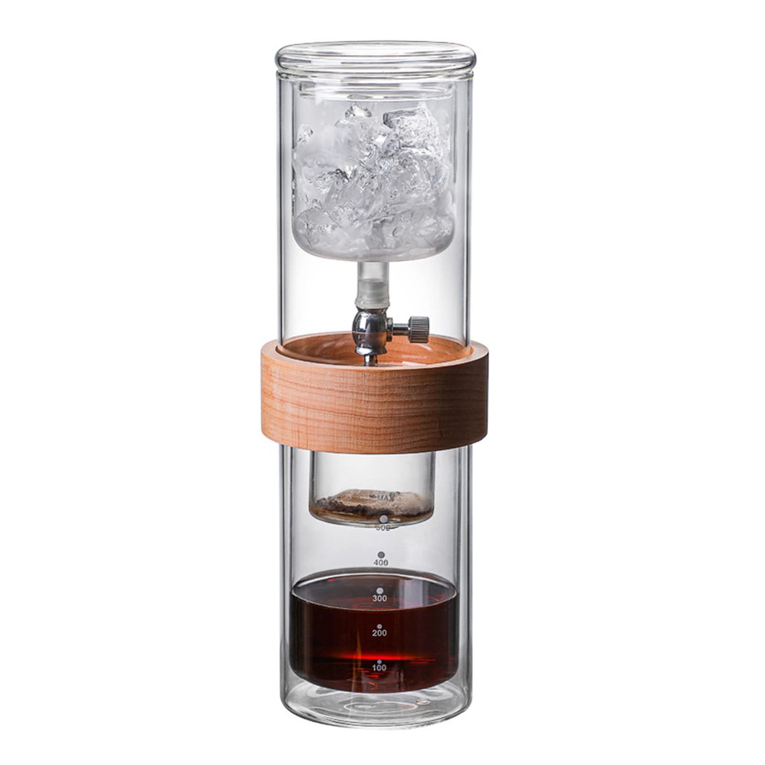 Ice Drip Coffee Maker, Cold Brew Coffee Machine, with Adjustable Rate Dripper, Stainless Steel Filt…