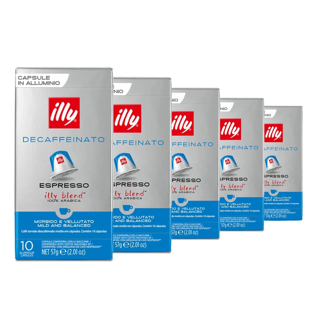 Illy 50 Capsules for Nespresso, Italian Coffee, Decaffeinated