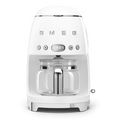Smeg DCF02WHUK Filter Coffee Machine, White, 50’s Retro Style, 10 Cup Capacity, Programmable Auto S…