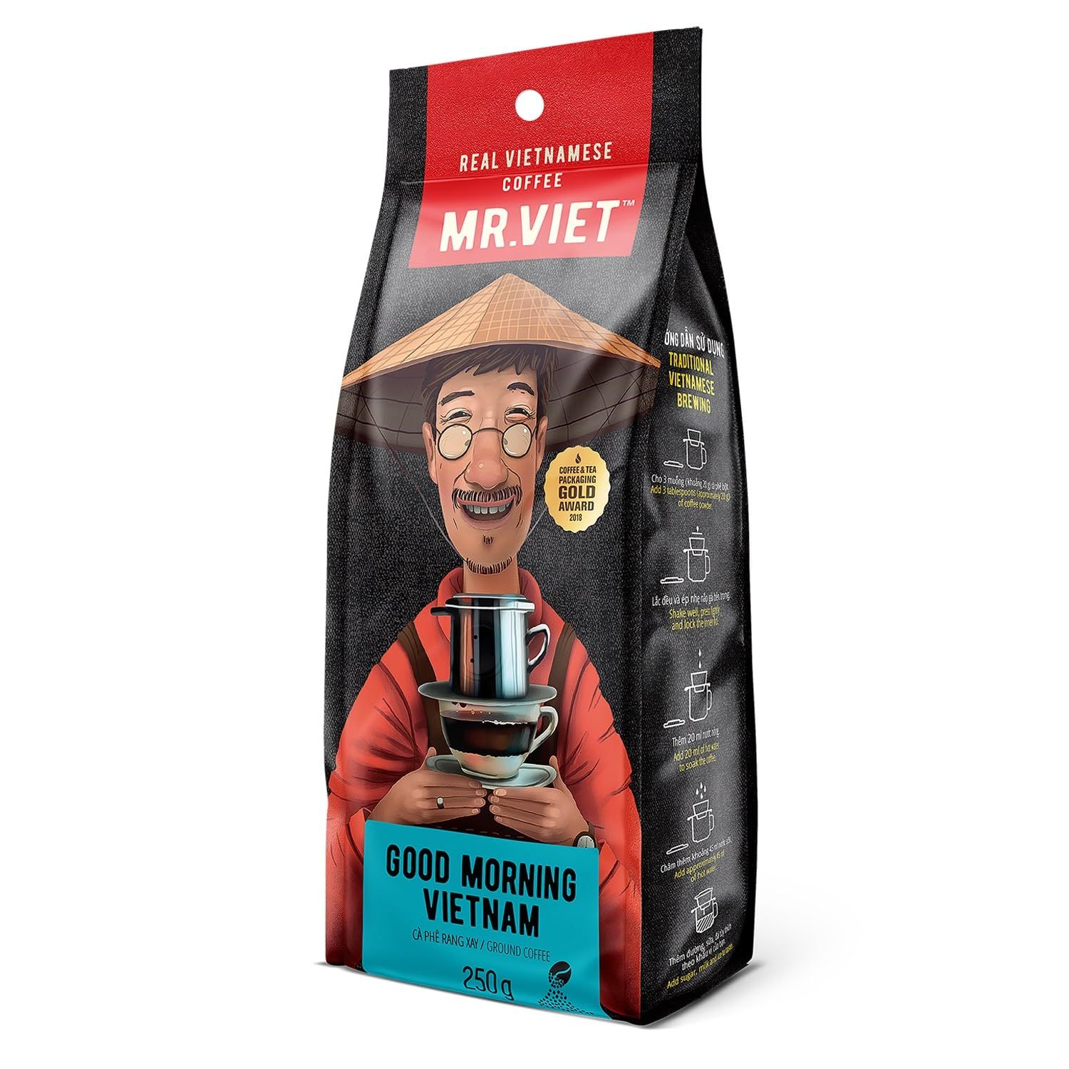 Mr. Viet Good Morning Vietnam Ground Coffee, 250 g
