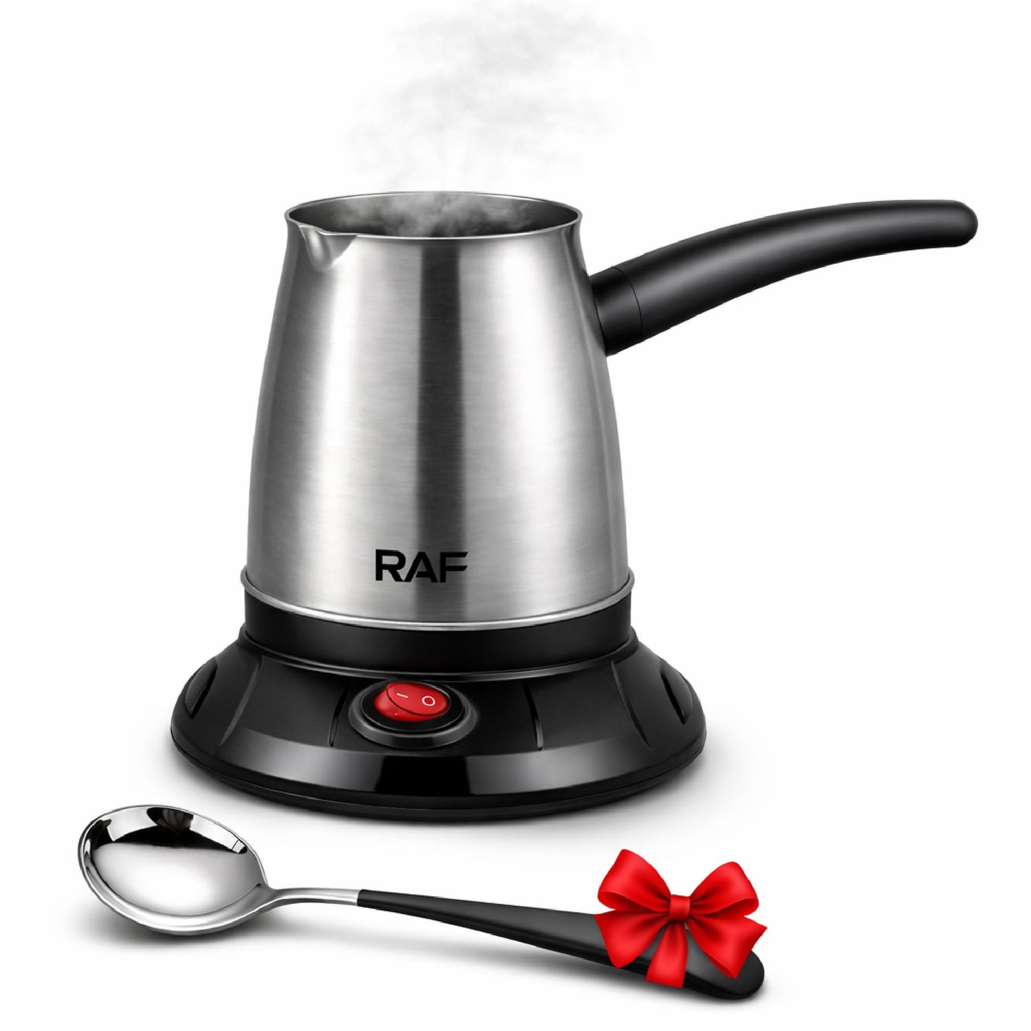 Electric Coffee Pot 0.5L, One-Touch Mini Coffee Maker for Arabic &amp; Turkish Coffee, Stainless Steel,…