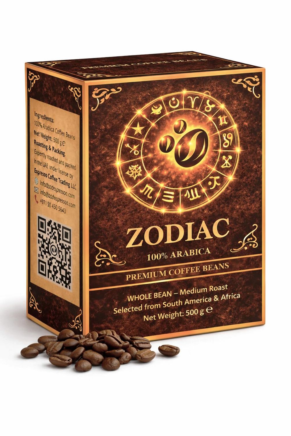 Zodiac Coffee beans 500g 100% Arabica Medium Roast – Fresh Espresso Coffee Beans, Smooth &amp; Rich Fla…