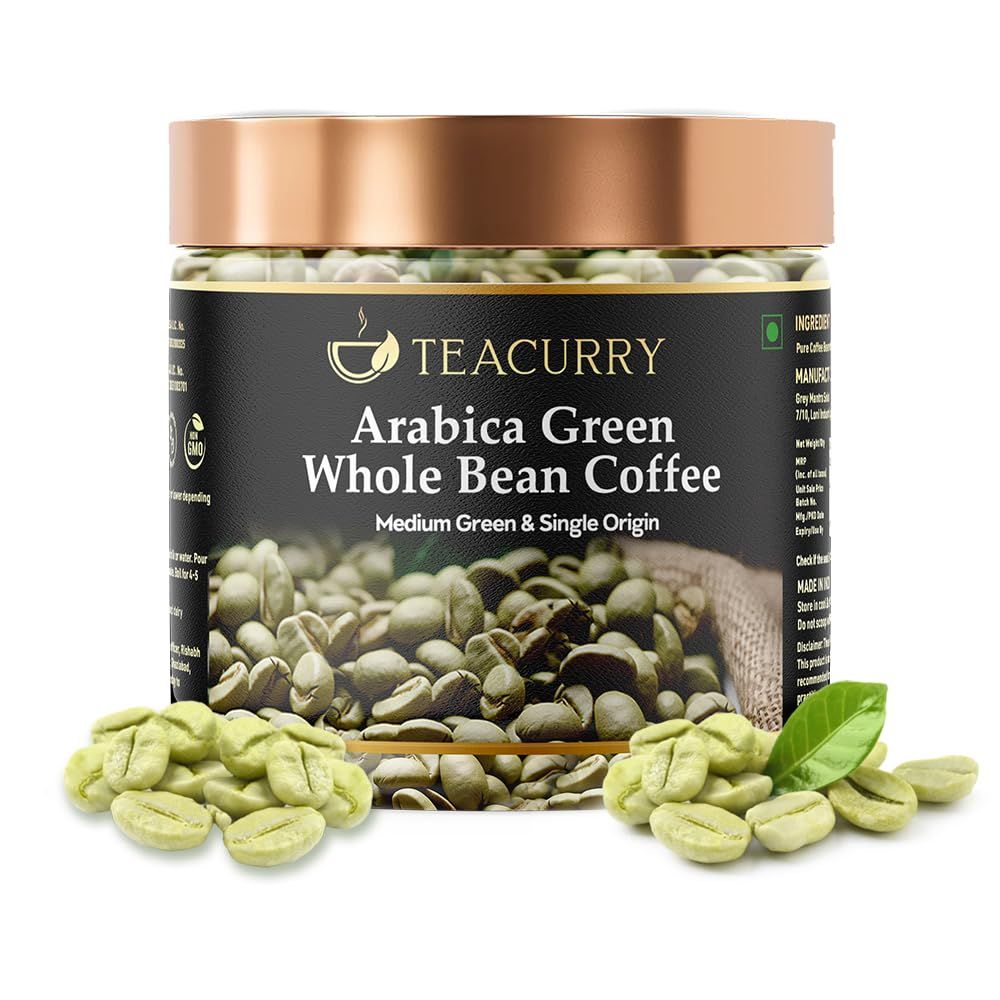 Teacurry Arabica Green Coffee Beans Whole (50 Gram, Unroasted) Raw Coffee Beans | 100% Natural and …