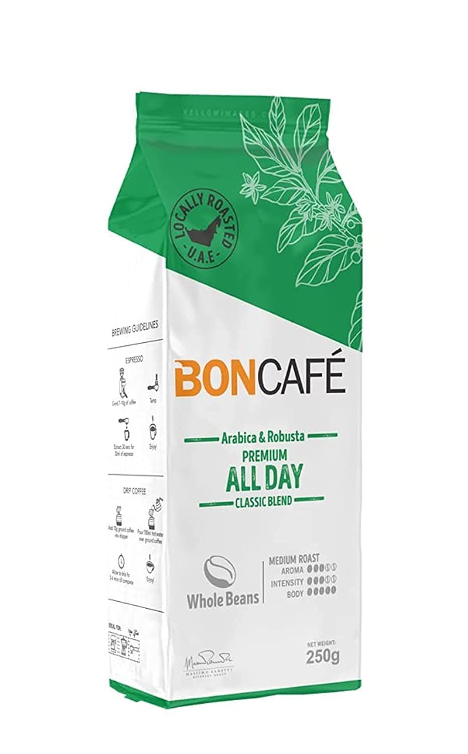 Boncafe Locally Roasted - Premium All Day Coffee Blend - Coffee Beans - 250g