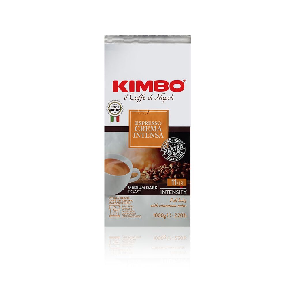 Kimbo Espresso Crema Intensa Whole Bean Coffee - Blended and Roasted in Italy - Medium to Dark Roas…