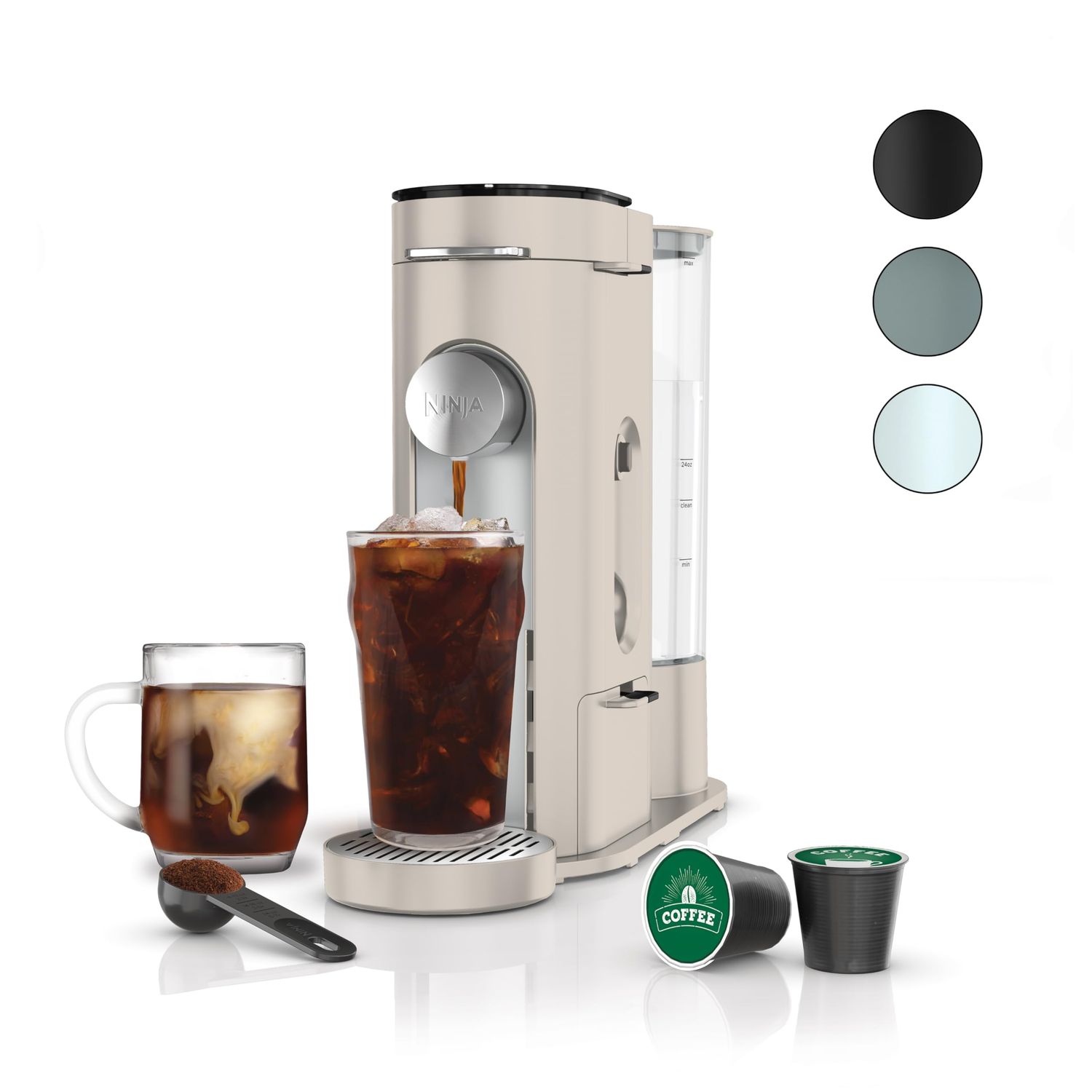 Ninja Pods &amp; Grounds Single-Serve Coffee Maker, K-Cup Pod Compatible, Brews Grounds, Compact Design…