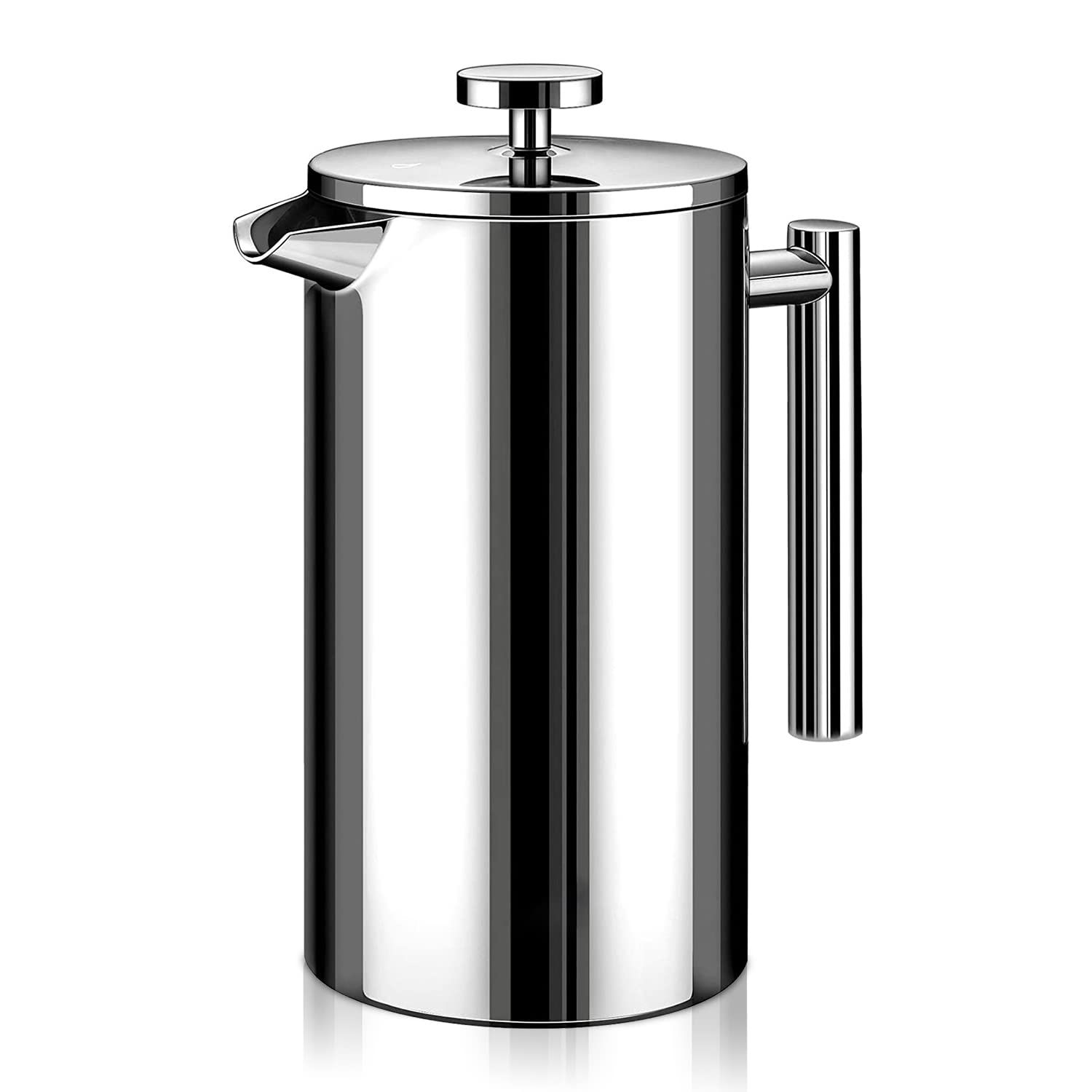 HASTHIP® French Press Coffee Maker, 800ML Metal Insulated Coffee Tea Makers, with 4 Level Premium F…