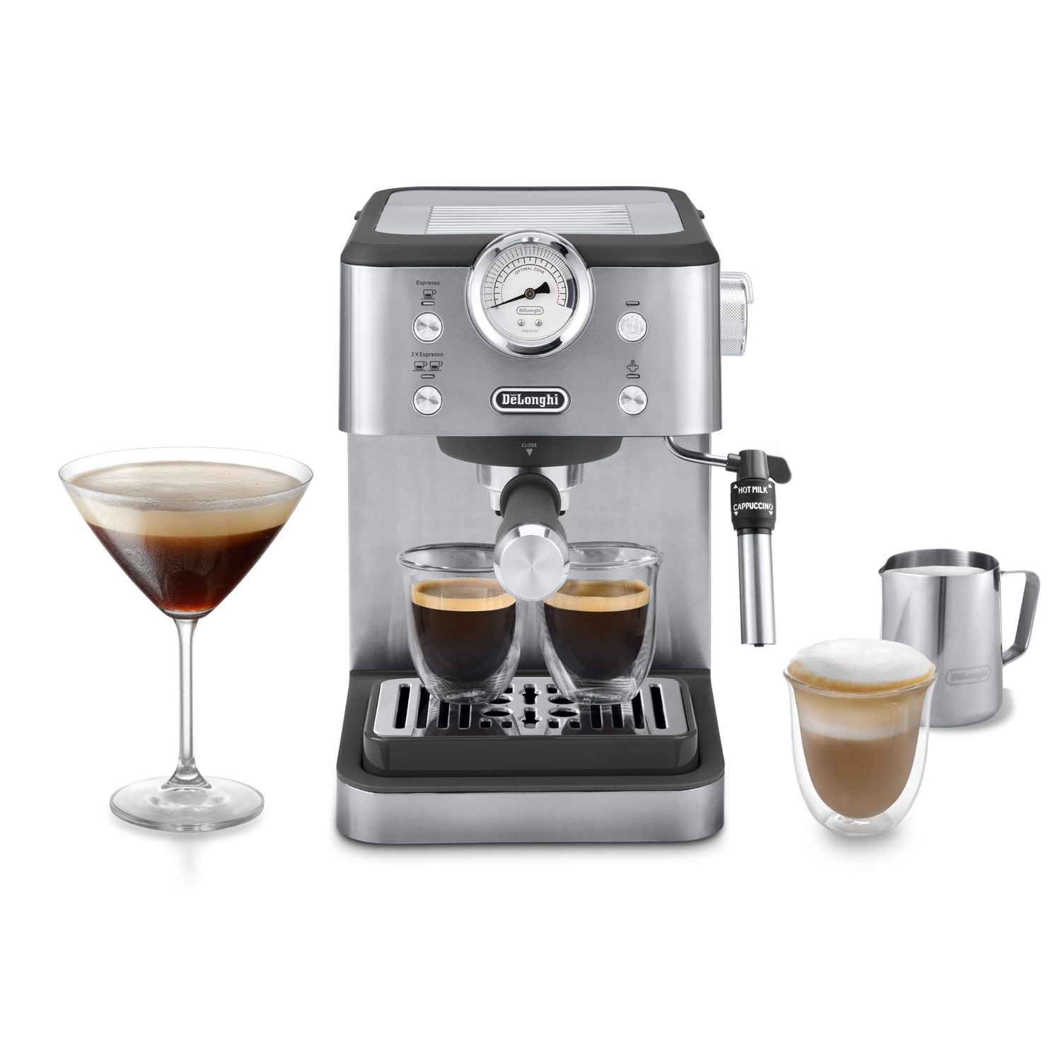 De'Longhi Linea Classic EM450.M, Manual Coffee Machine with Steam Rod, Espresso Machine with Barist…