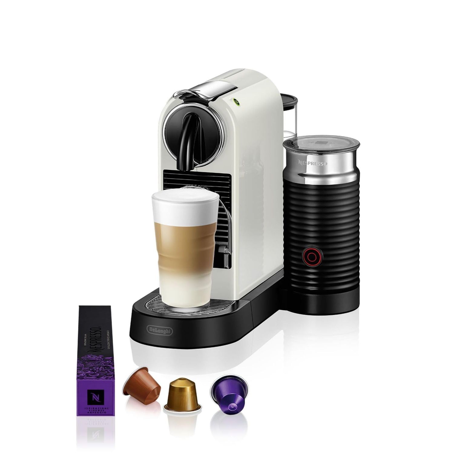 Nespresso De'Longhi Citiz Coffee Machine With Milk Frother - EN267 White