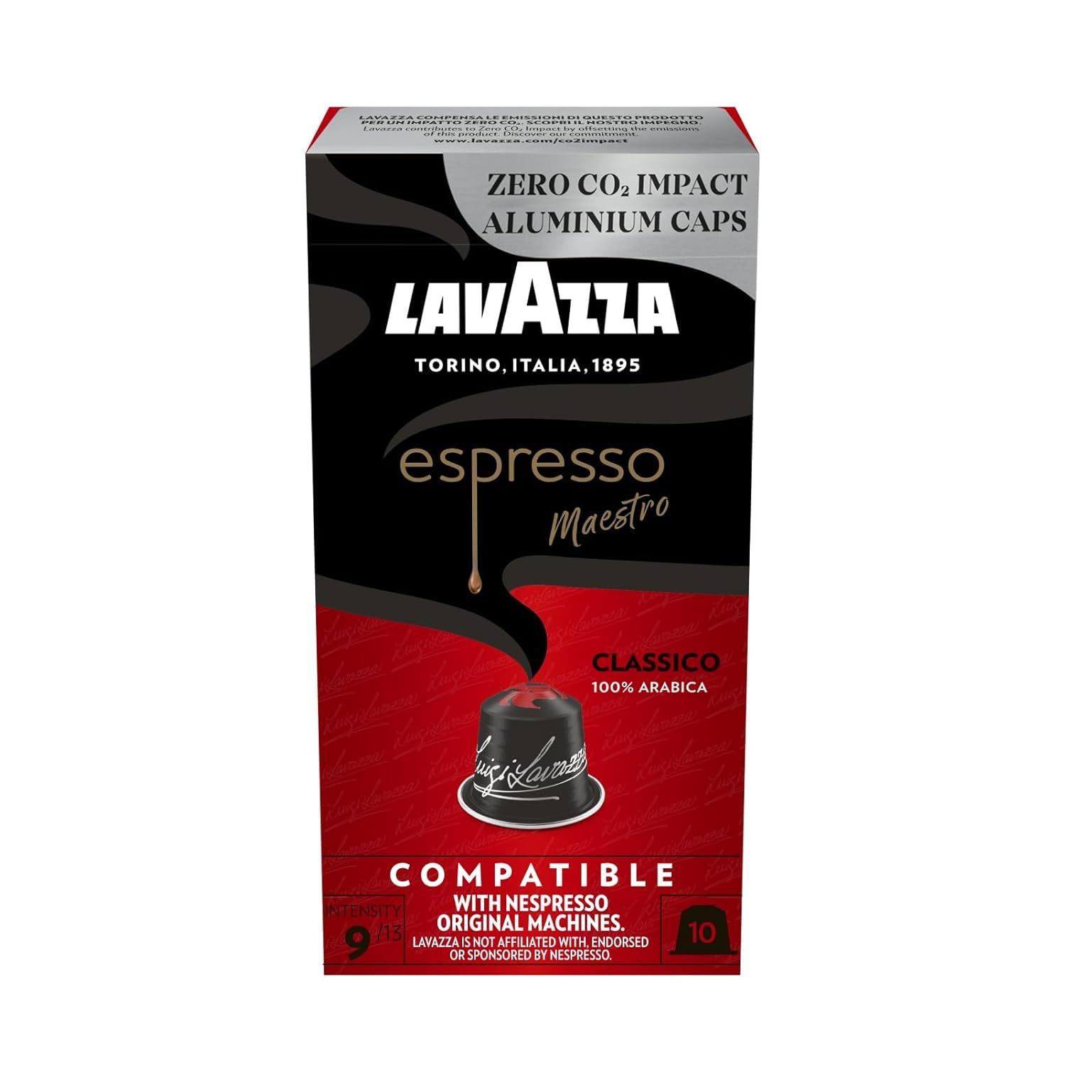 Espresso Lavazza Classico Medium Roast 100% Arabica Aluminum Capsules (Pack of 10) Compatible with …