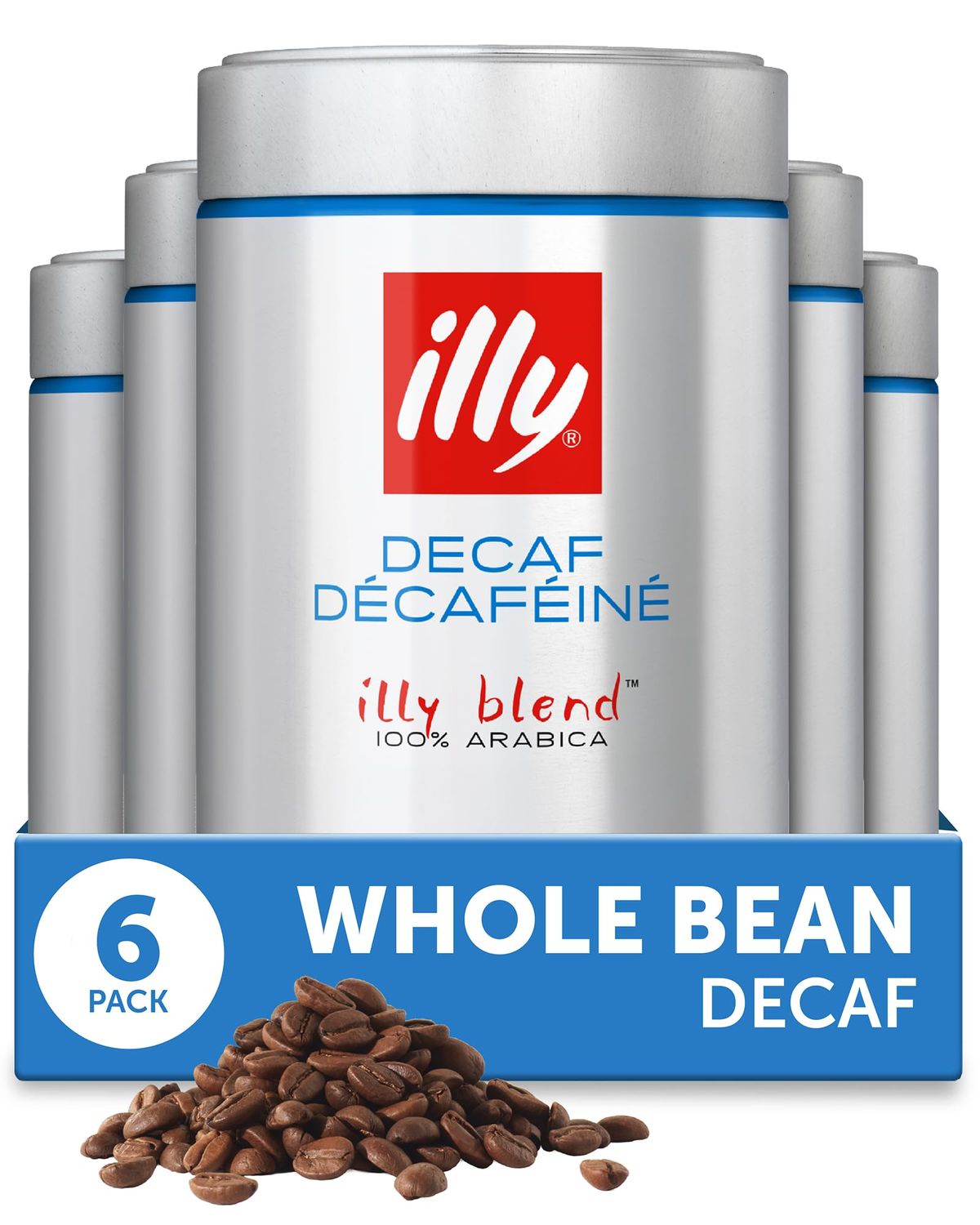 illy Decaf Whole Bean Coffee, Classico Decaffeinated Medium Roast, 100% Arabica, Premium Italian Co…