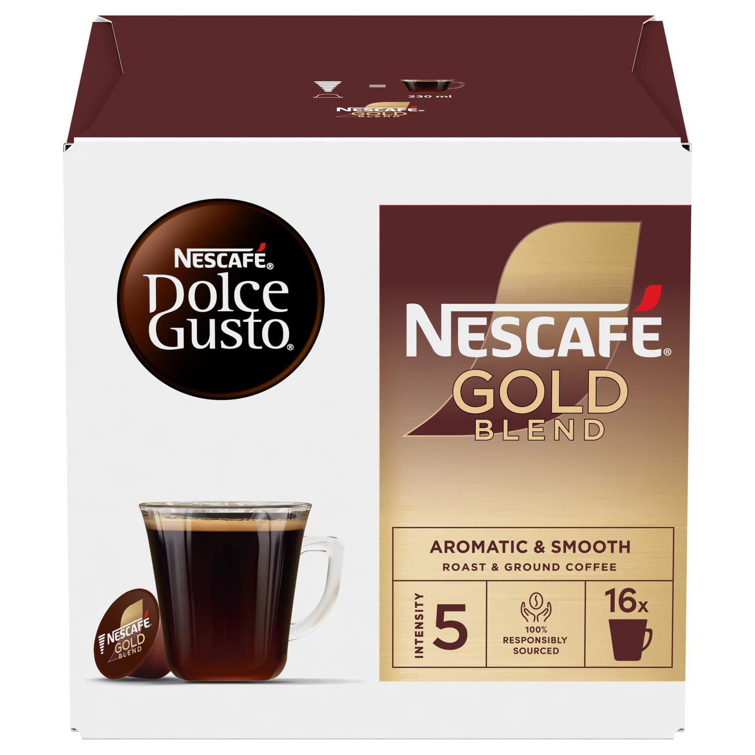 NESCAFÉ DOLCE GUSTO Gold Blend Coffee Pods, 16 Capsules (16 Servings)