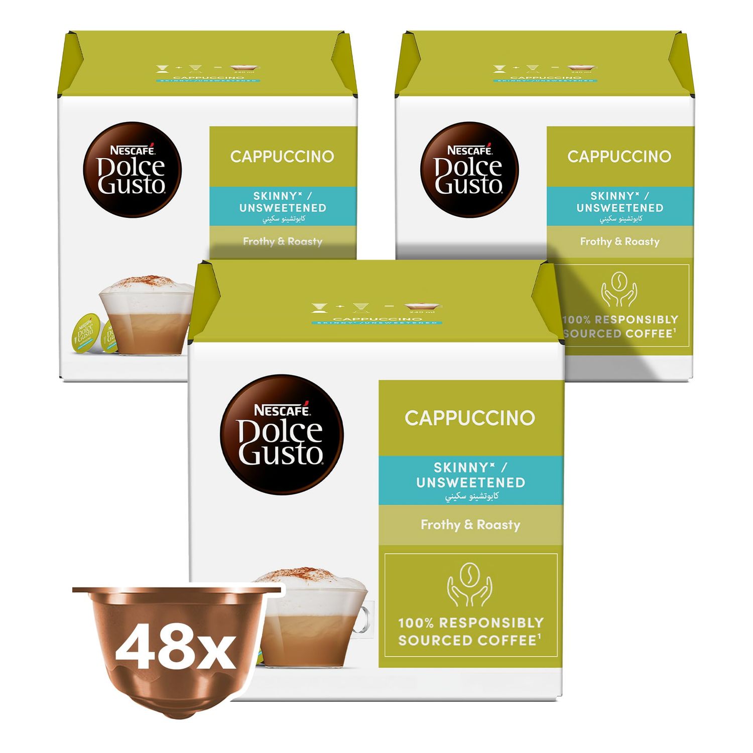 NESCAFÉ DOLCE GUSTO Skinny Cappuccino Coffee Capsules 16CAP 3x161.6gXA (48 Capsules)